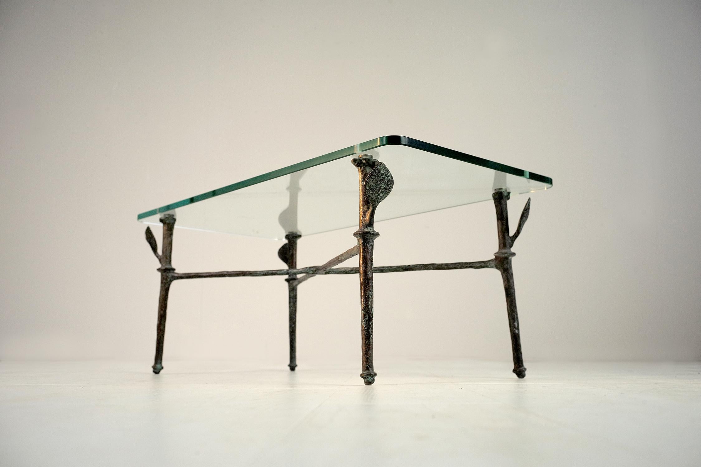 Mid-Century Modern Eric Valat, Bronze Coffee Table, France, 1990