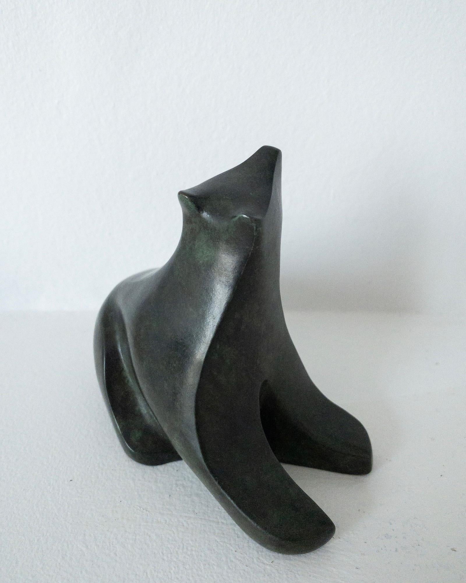 Bear Cub by Eric Valat - Bronze sculpture of a bear, animal sculpture, fun, baby For Sale 12
