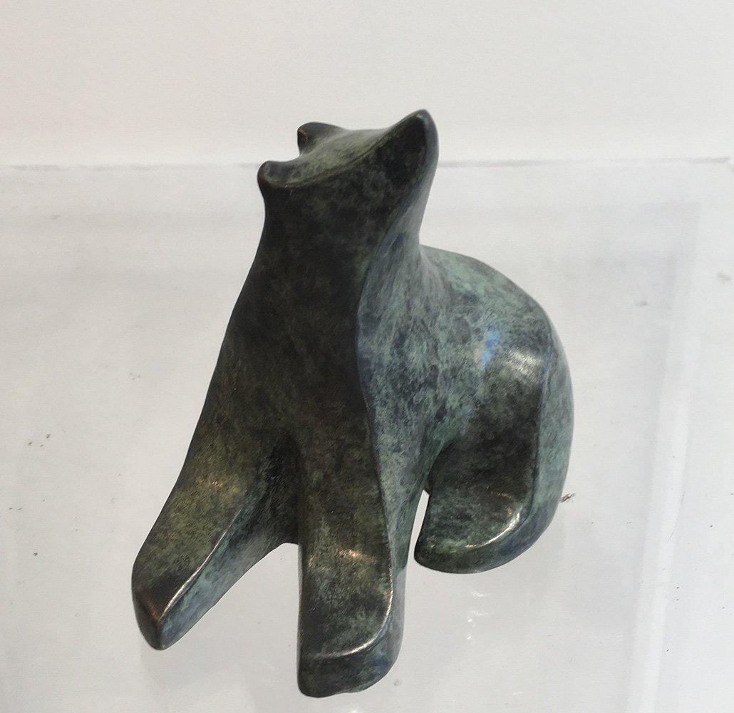 Bear Cub by Eric Valat - Bronze sculpture of a bear, animal sculpture, fun, baby For Sale 1