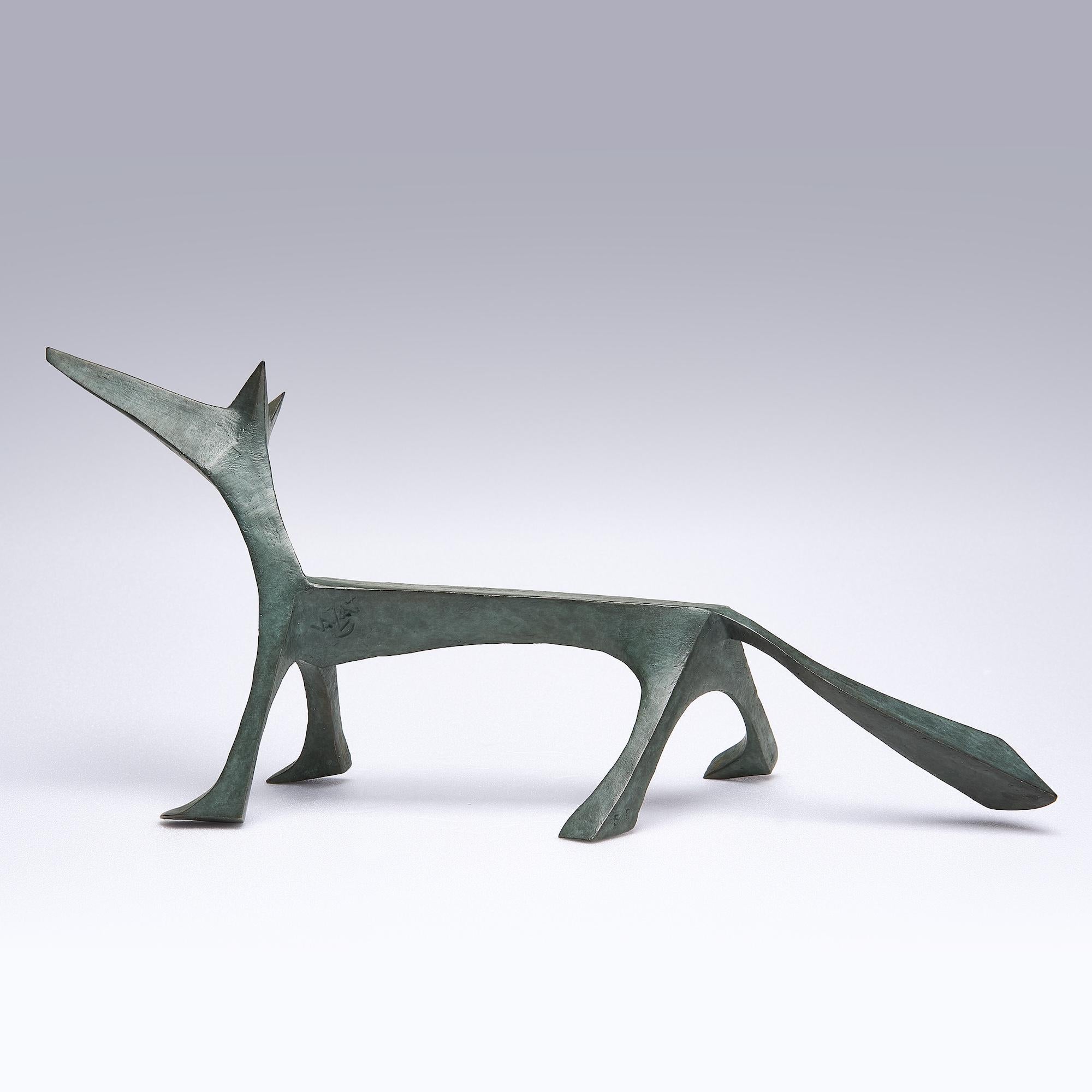 Goupil di Eric Valat - Scultura animale, volpe, animale selvatico, bronzo in vendita 1