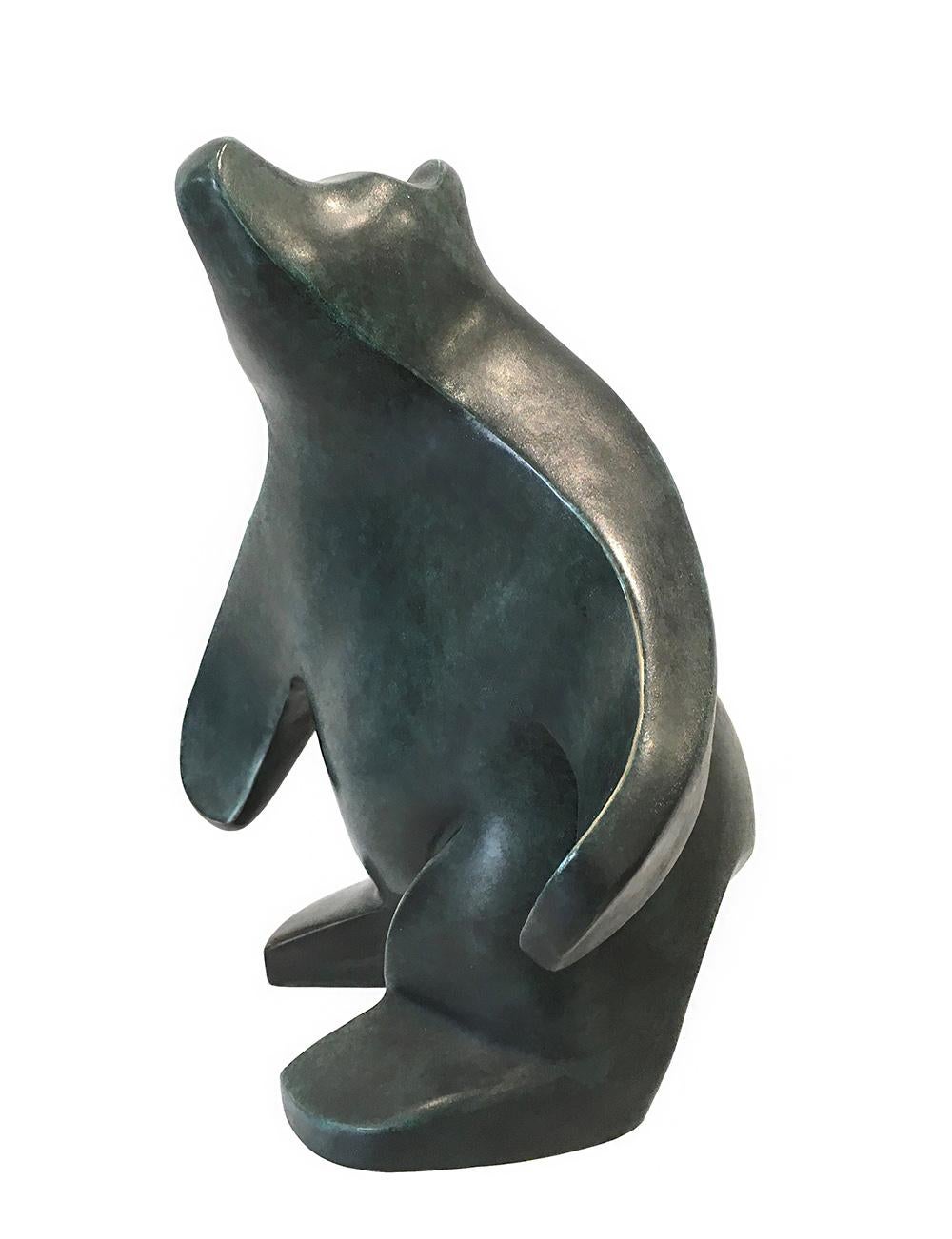Grounded I by Eric Valat - Bronze sculpture of a bear, animal, lightness, peace For Sale 1