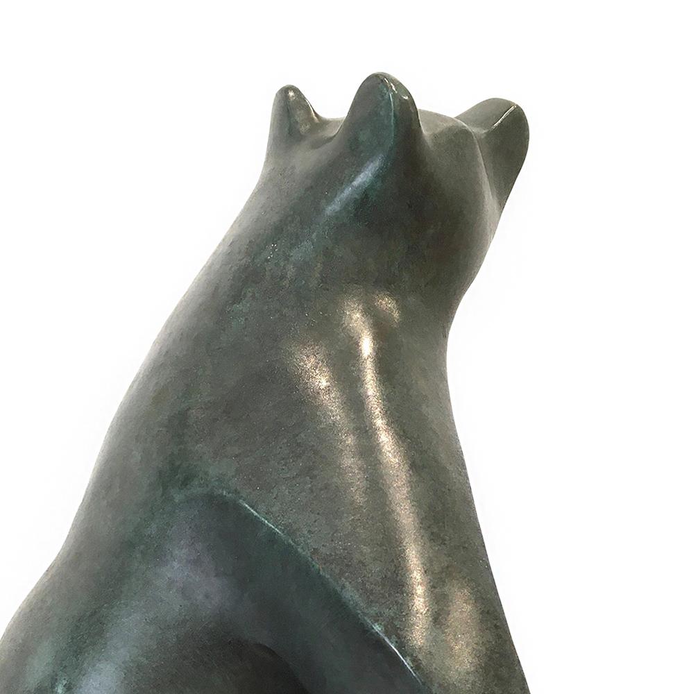 Grounded I by Eric Valat - Bronze sculpture of a bear, animal, lightness, peace For Sale 3