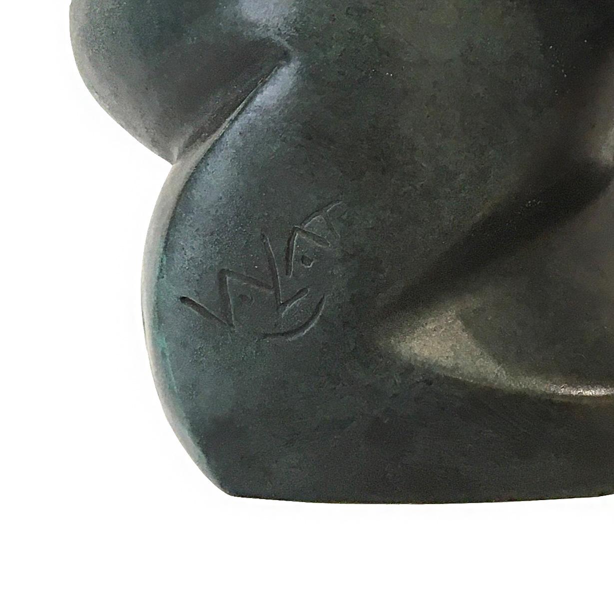 Grounded I by Eric Valat - Bronze sculpture of a bear, animal, lightness, peace For Sale 4