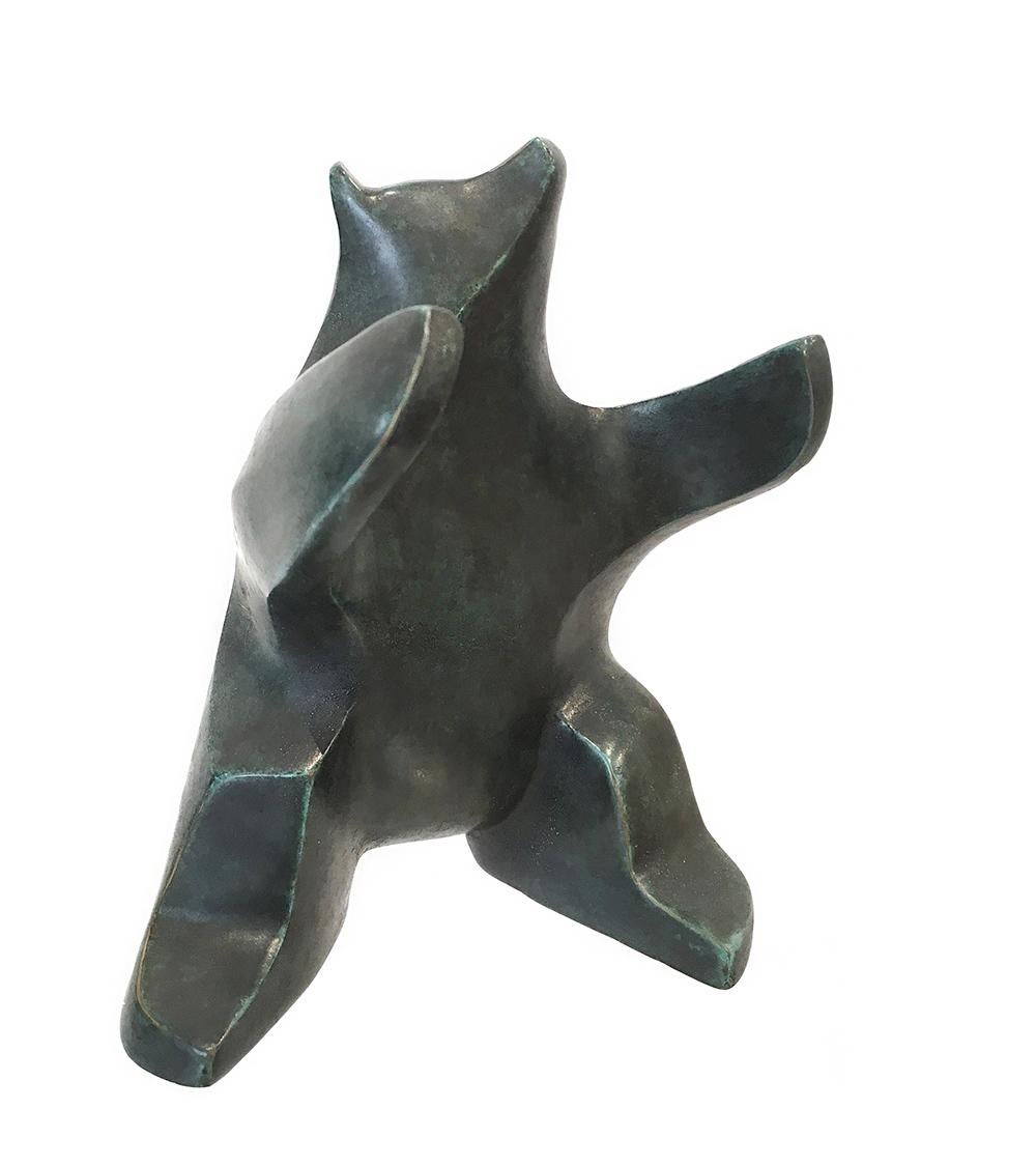 Grounded II by Eric Valat - Bronze sculpture of a bear, animal