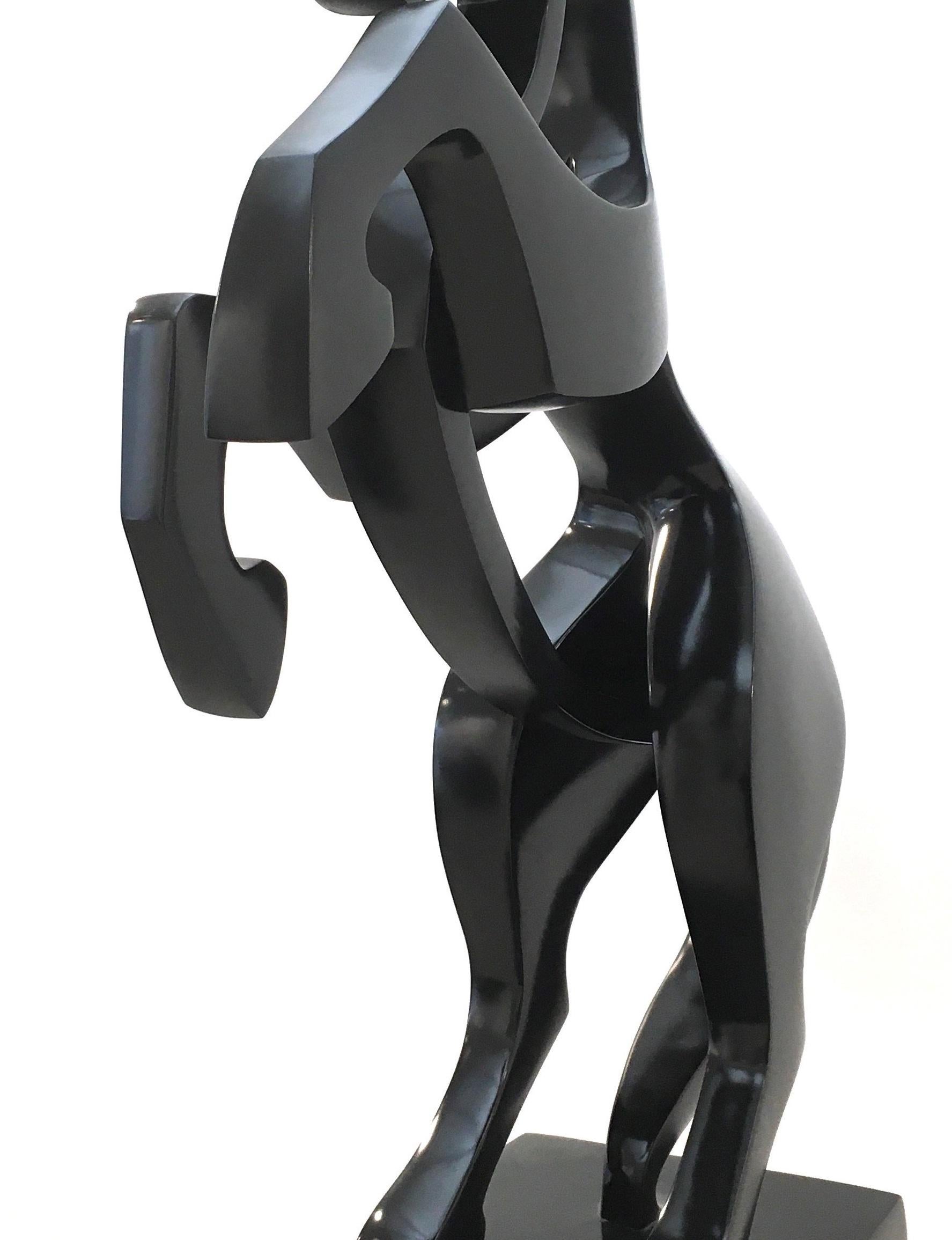 Rearing Horse by Eric Valat - Animal sculpture, polyester, dynamism, movement For Sale 4