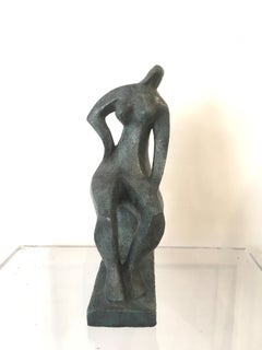 Seated Woman by Eric Valat - Bronze sculpture, female figure, curves, elegant