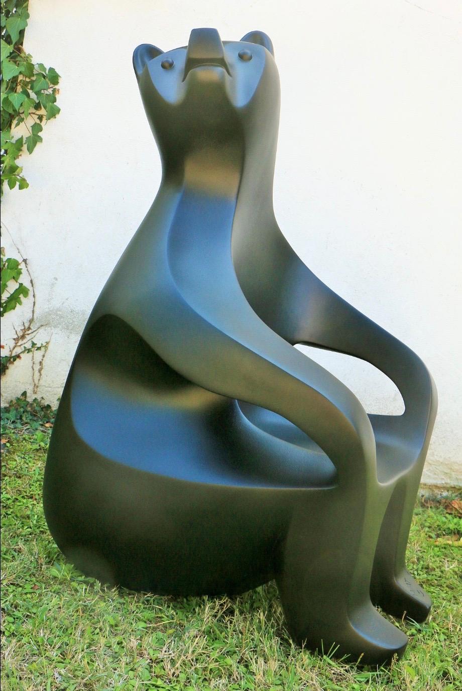 Petit fauteuil ours d'Eric Valat, sculpture fonctionnelle, polyester, animal sauvage en vente 2