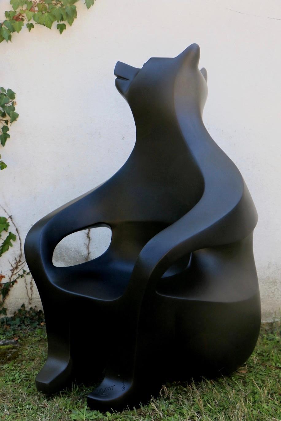Small Bear Armchair is a polyester sculpture by contemporary artist Eric Valat, dimensions are 130 × 80 × 90 cm (51.2 × 31.5 × 35.4 in). The sculpture is signed and numbered, it is part of a limited edition of 8 editions + 4 artist’s proofs, and