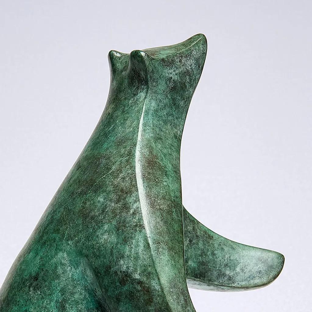 Standing Cub by Eric Valat - Bronze sculpture of a bear, animal For Sale 1