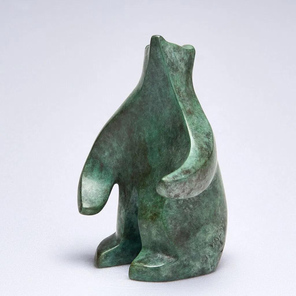 Standing Cub by Eric Valat - Bronze sculpture of a bear, animal For Sale 2