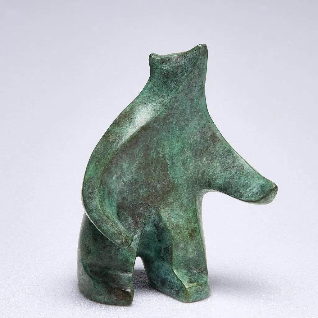Standing Cub by Eric Valat - Bronze sculpture of a bear, animal For Sale 3