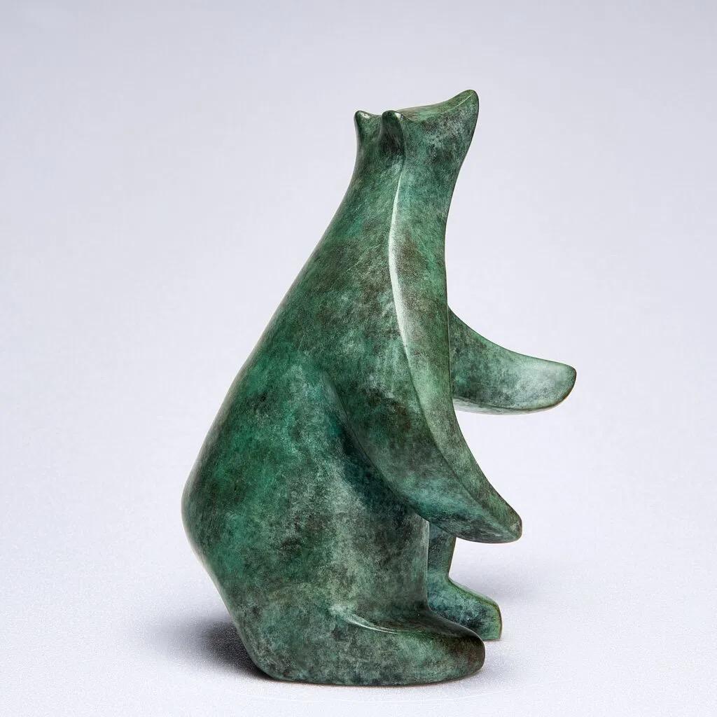 Standing Cub by Eric Valat - Bronze sculpture of a bear, animal