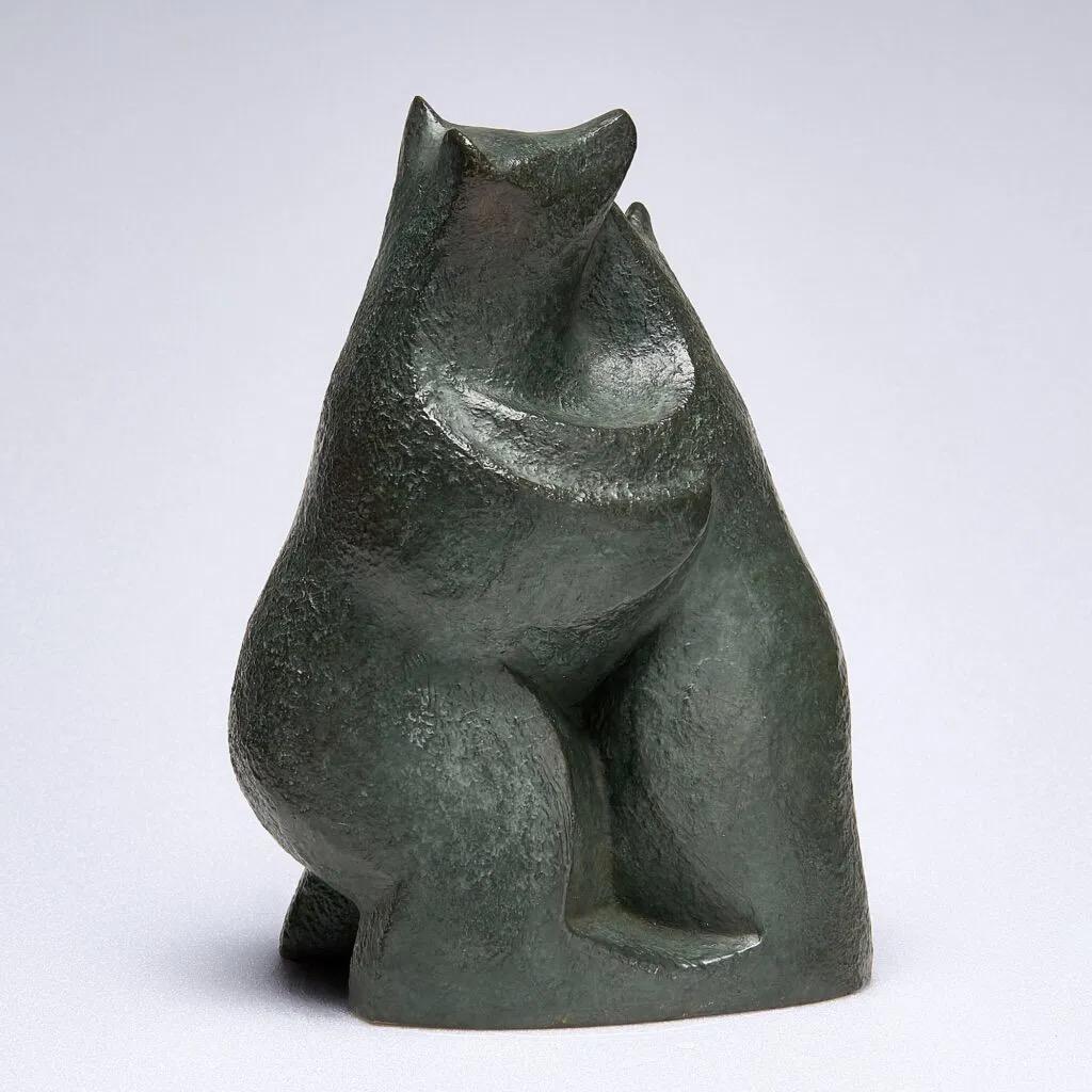 Tenderness by Eric Valat - Bronze sculpture of two bears hugging, animal