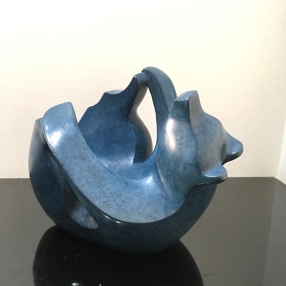El Oso Feliz de Eric Valat - Escultura de bronce de un oso, escultura animal, diversión en venta 3