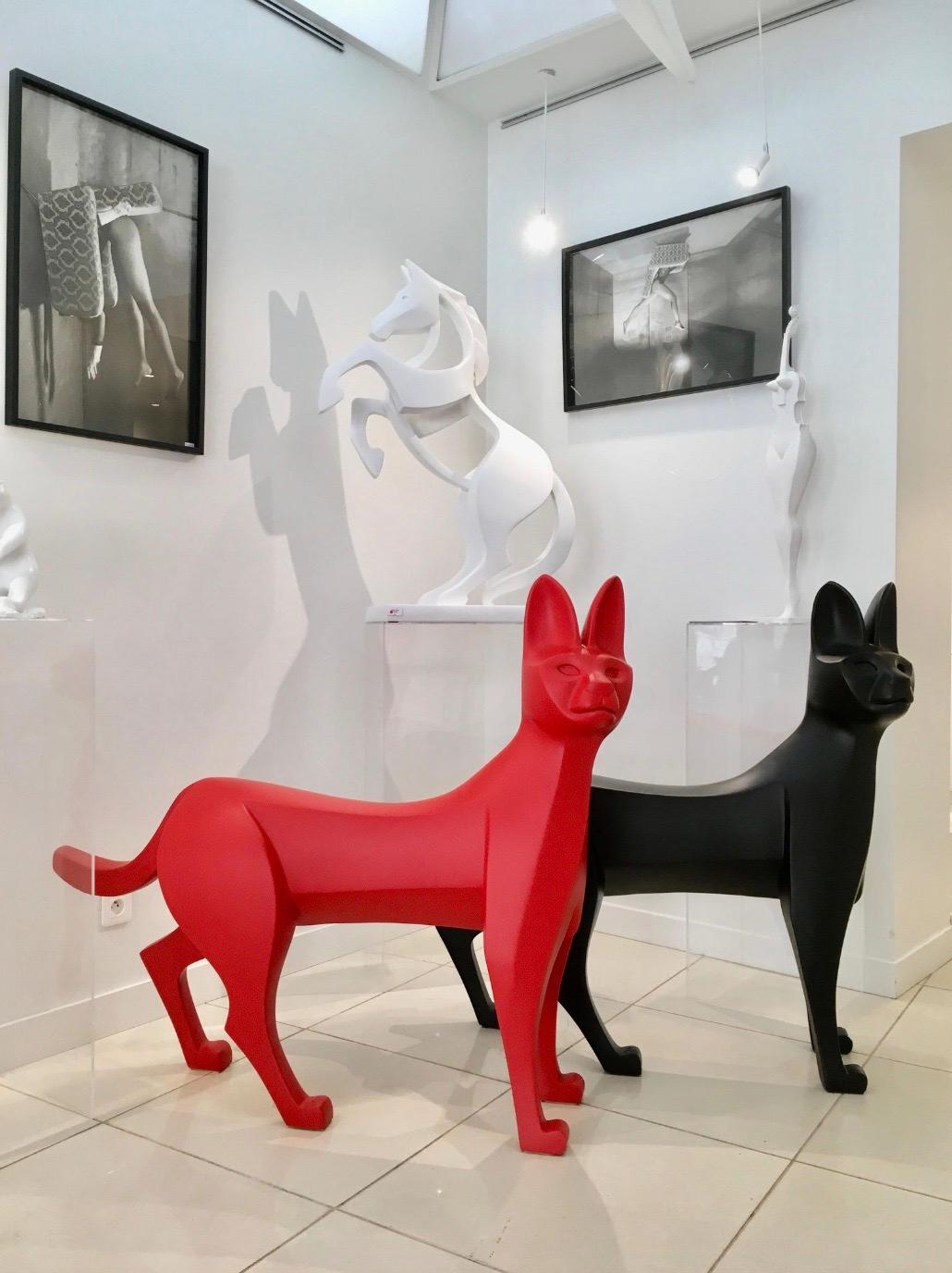 The Serval by Eric Valat - Sculpture and bench, animal art, wildcat For Sale 9