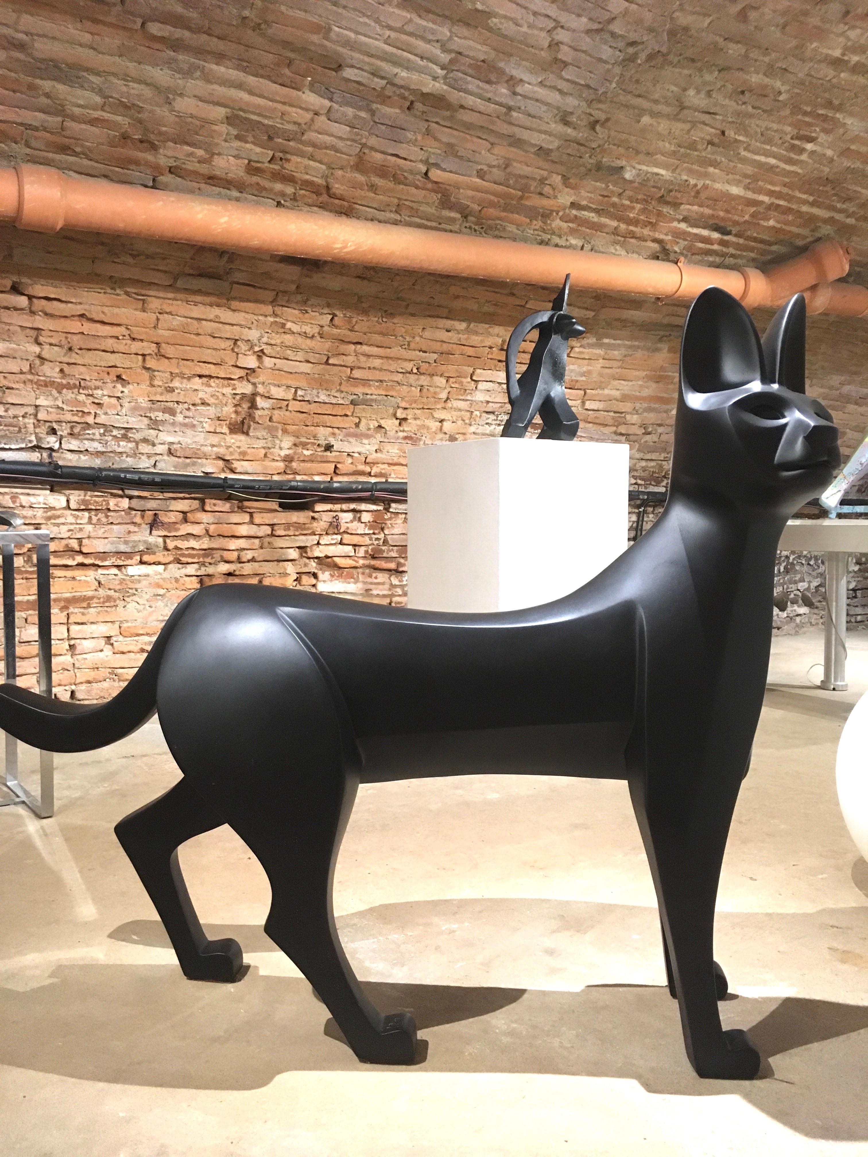 The Serval by Eric Valat - Sculpture and bench, animal art, wildcat For Sale 7