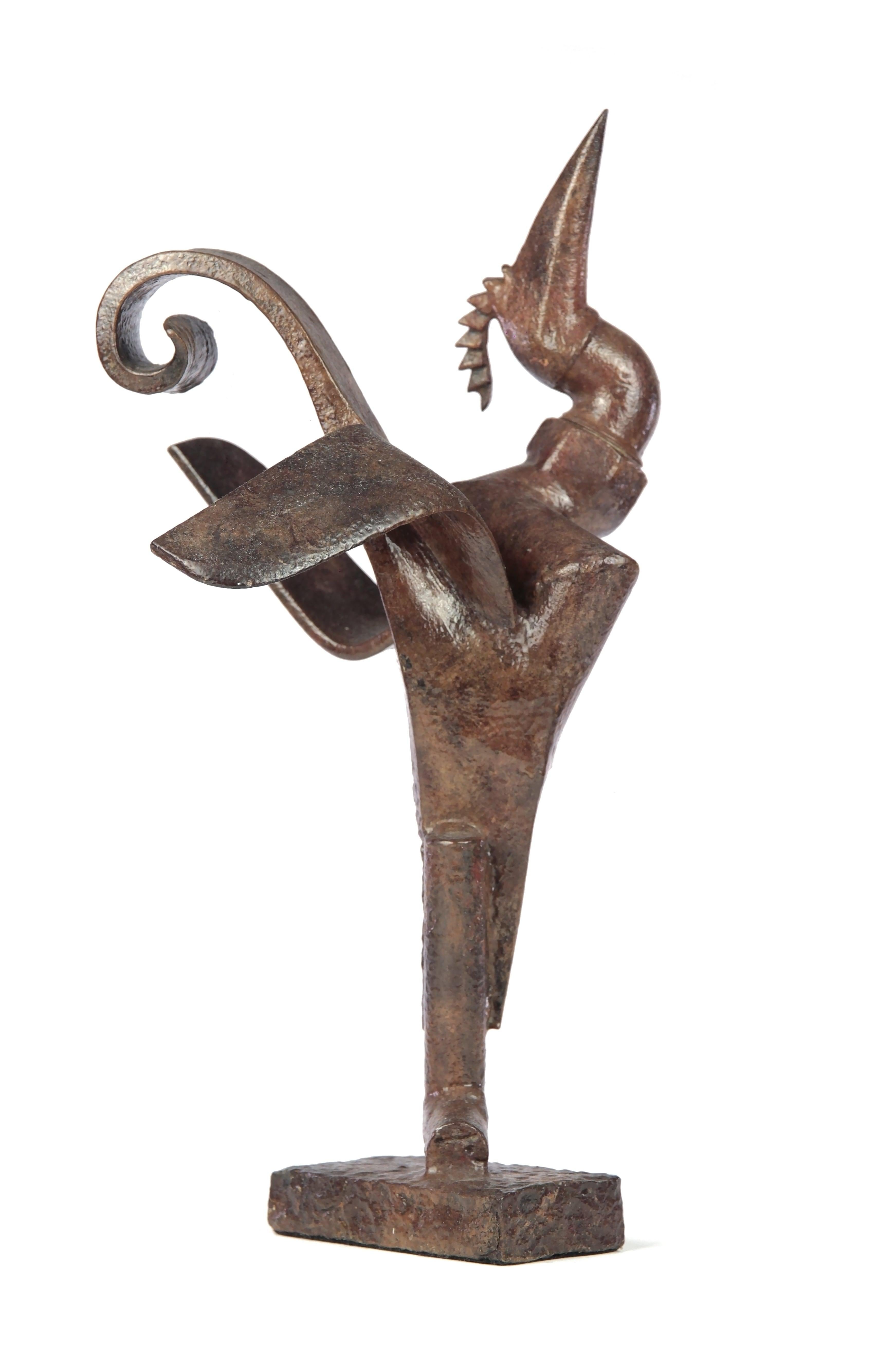 Tuyau coq di Eric Valat - Scultura animale in bronzo, uccello, galletto, nobiltà in vendita 2