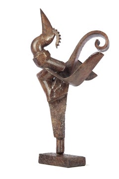 Le Tuyau Coq d'Eric Valat - Sculpture animalière en bronze, oiseau, coq de tuyau, noblesse