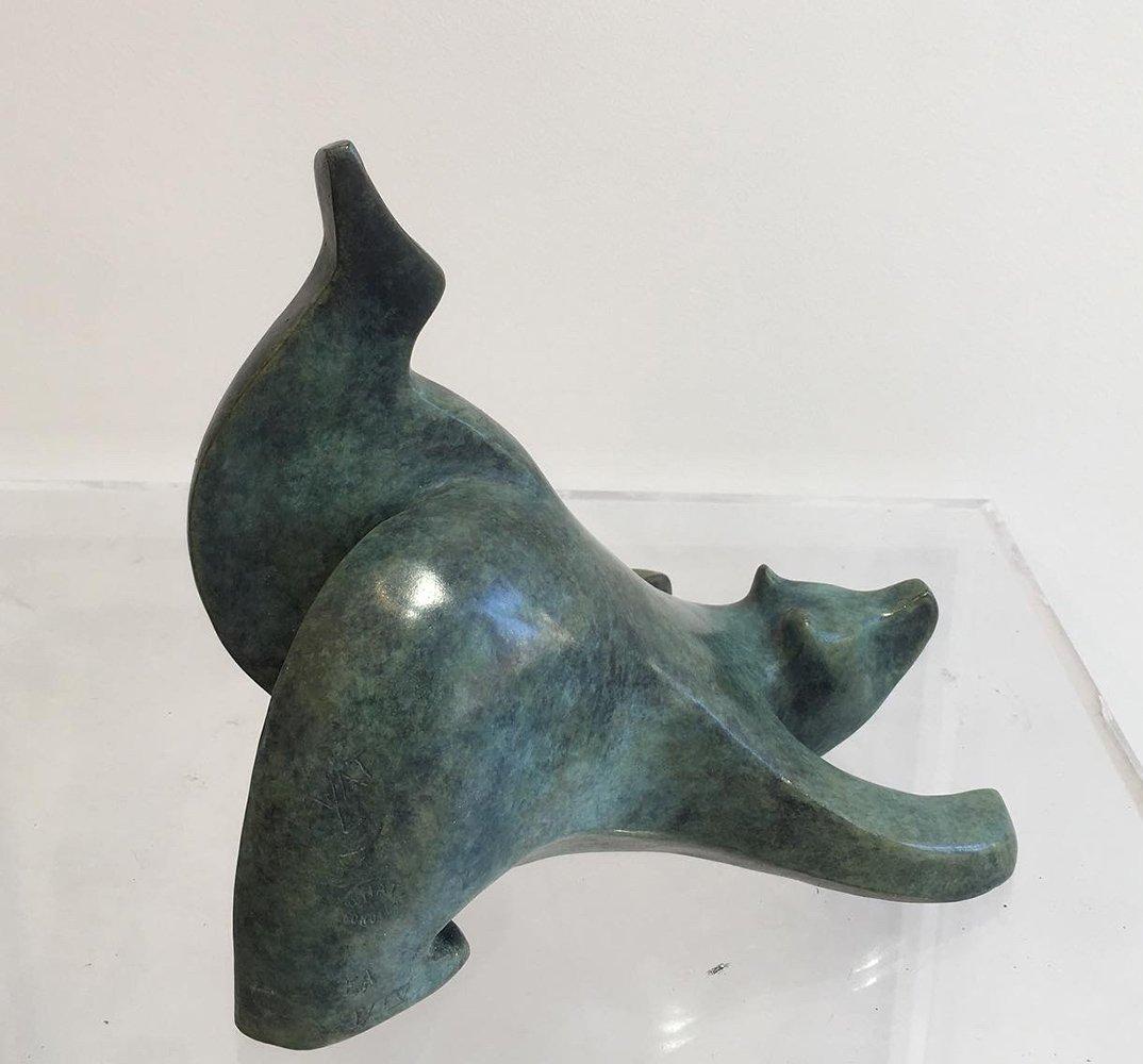 Waouhhh! von Eric Valat - Bronzeskulptur eines Bären, Tierskulptur, lustig im Angebot 1