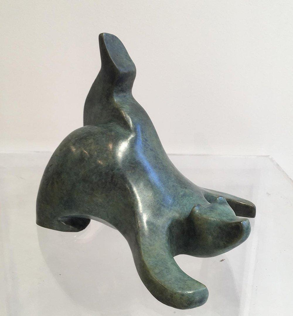 Waouhhh! by Eric Valat - Bronze sculpture of a bear, animal sculpture, funny
