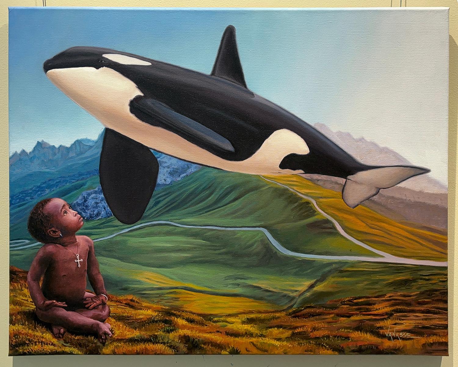 Rêver de l'océan, peinture à l'huile - Painting de Eric Vanasse