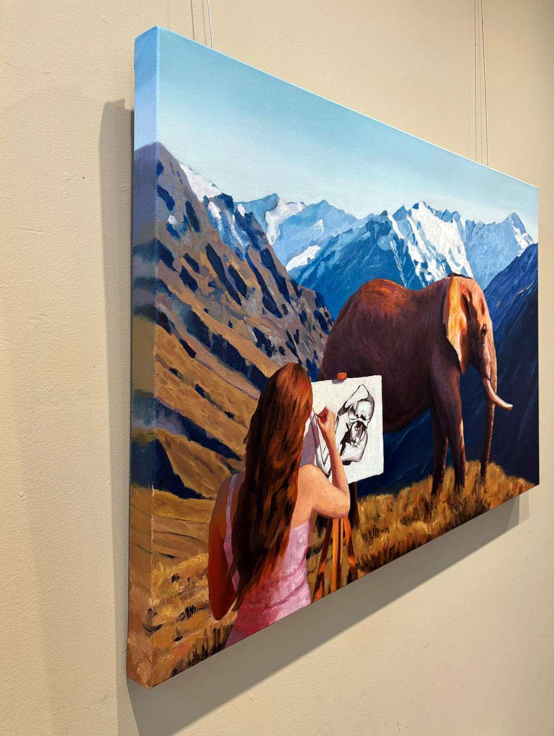 Aufzeichnungen führen, Ölgemälde – Painting von Eric Vanasse