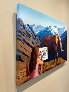 Keeping Records, Oil Painting