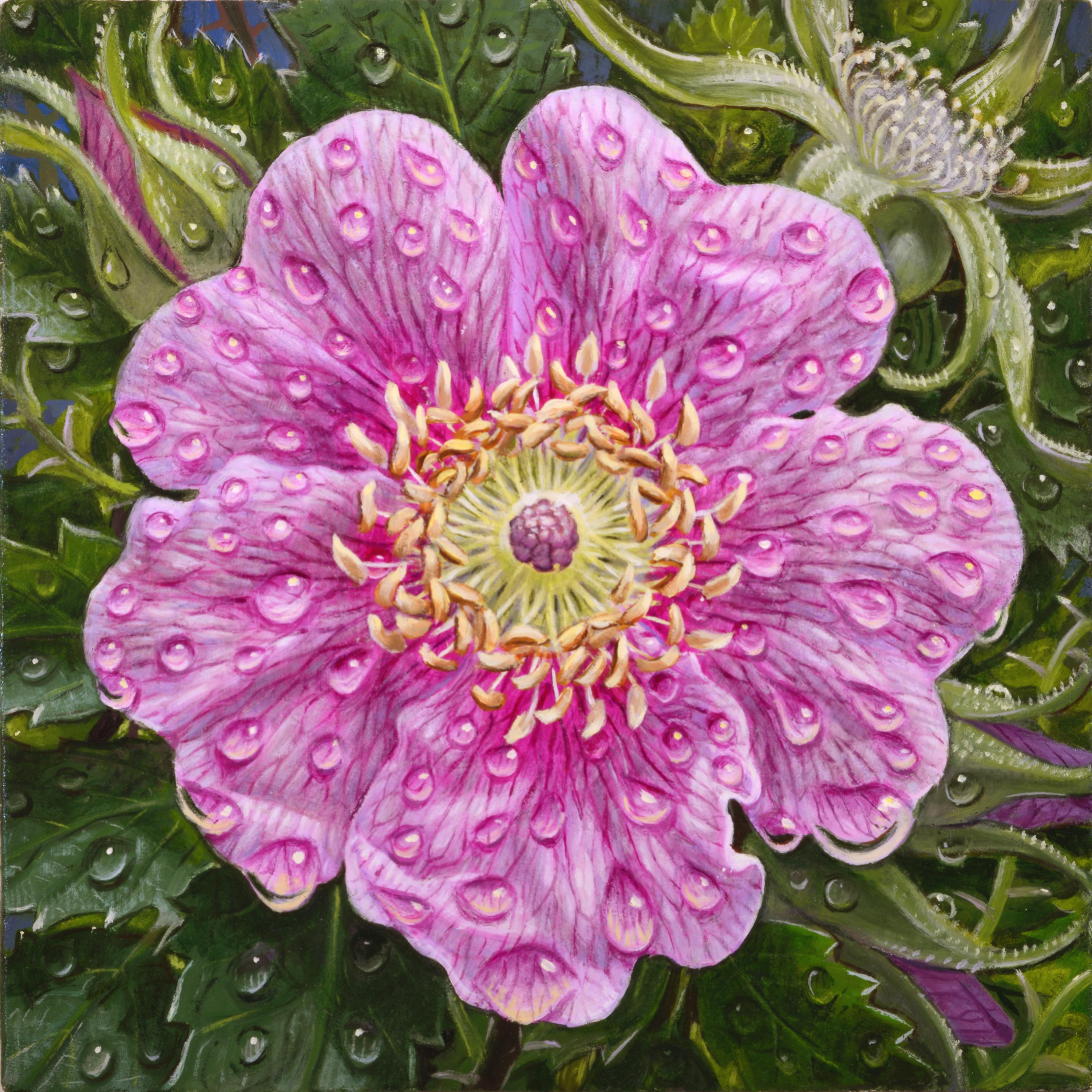 Eric Wert Still-Life Painting - WILD ROSE, photorealism, hyper-realism, flower