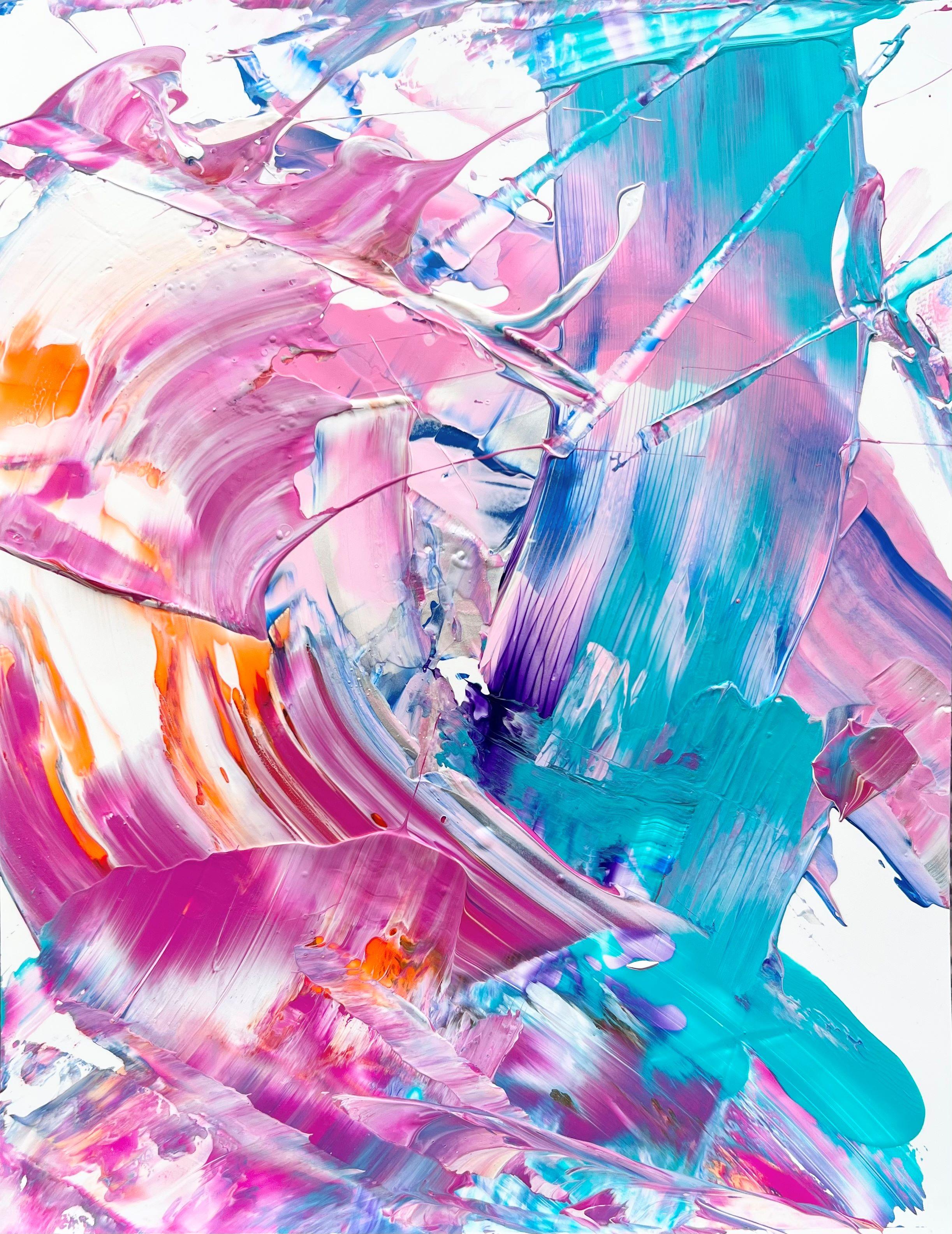 <p>Artist Comments<br>Artist Eric Wilson presents a whimsical abstract intended to embrace feelings of joy and happiness. Bold strokes of cyan and magenta surge in vigorous bursts of color. "The art is intended to create a mood that will aid in