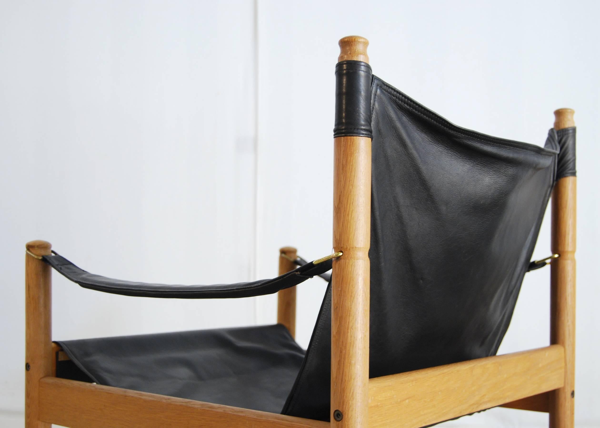 Eric Wørts Black Safari Chair for Niels Eilersen, Denmark 3