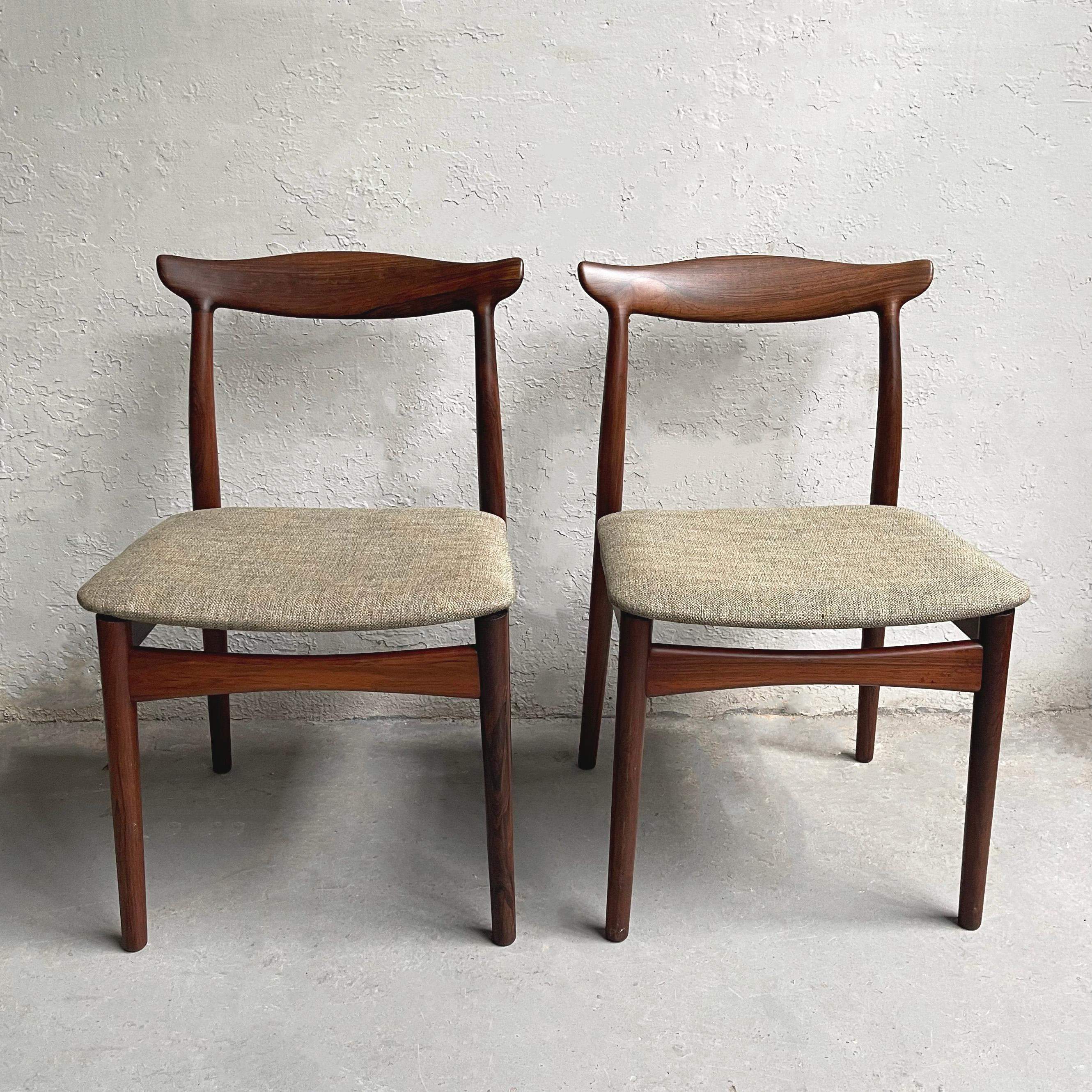 Scandinavian Modern Eric Wørts Model 112 Rosewood Cow Horn Chairs For Sale