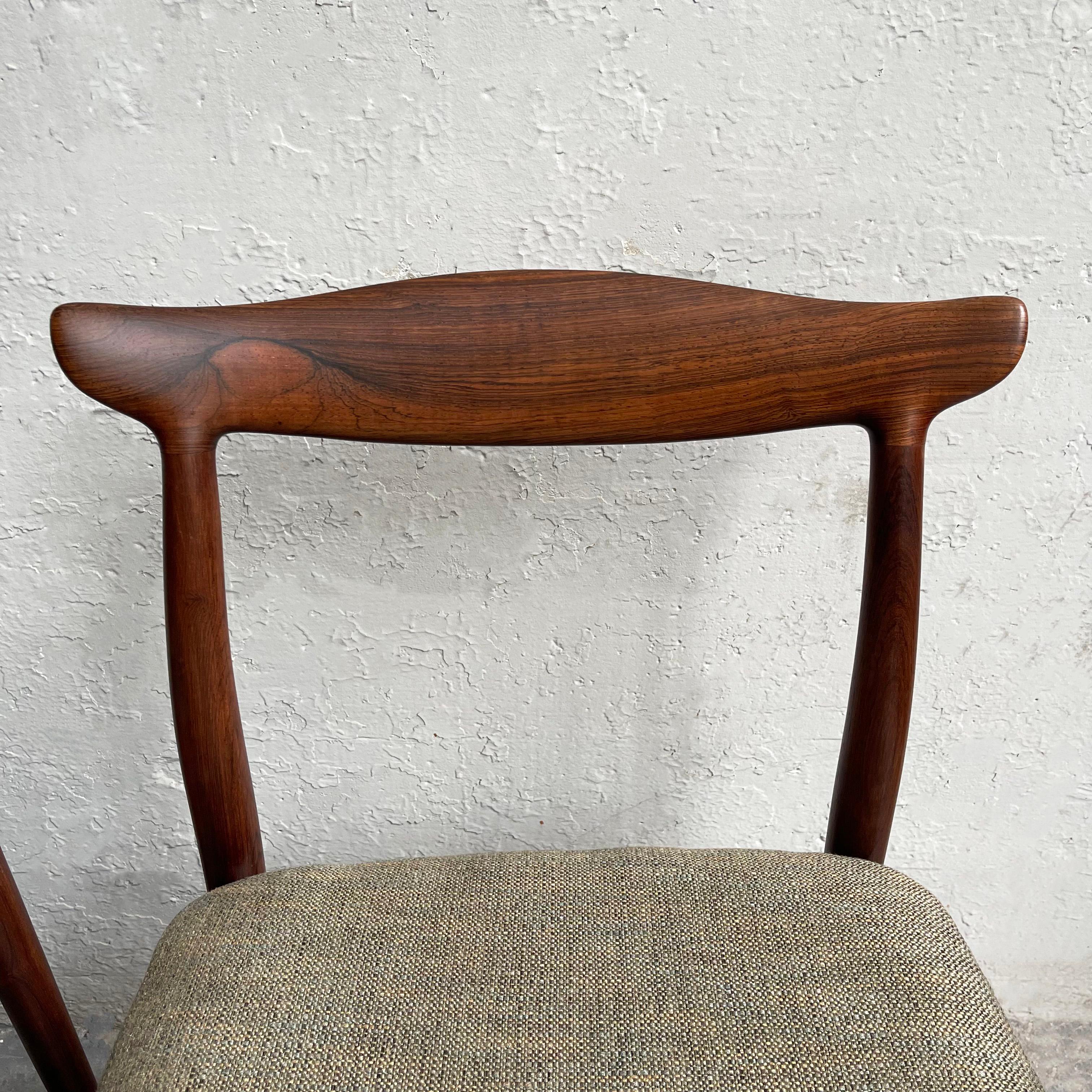 Danish Eric Wørts Model 112 Rosewood Cow Horn Chairs For Sale