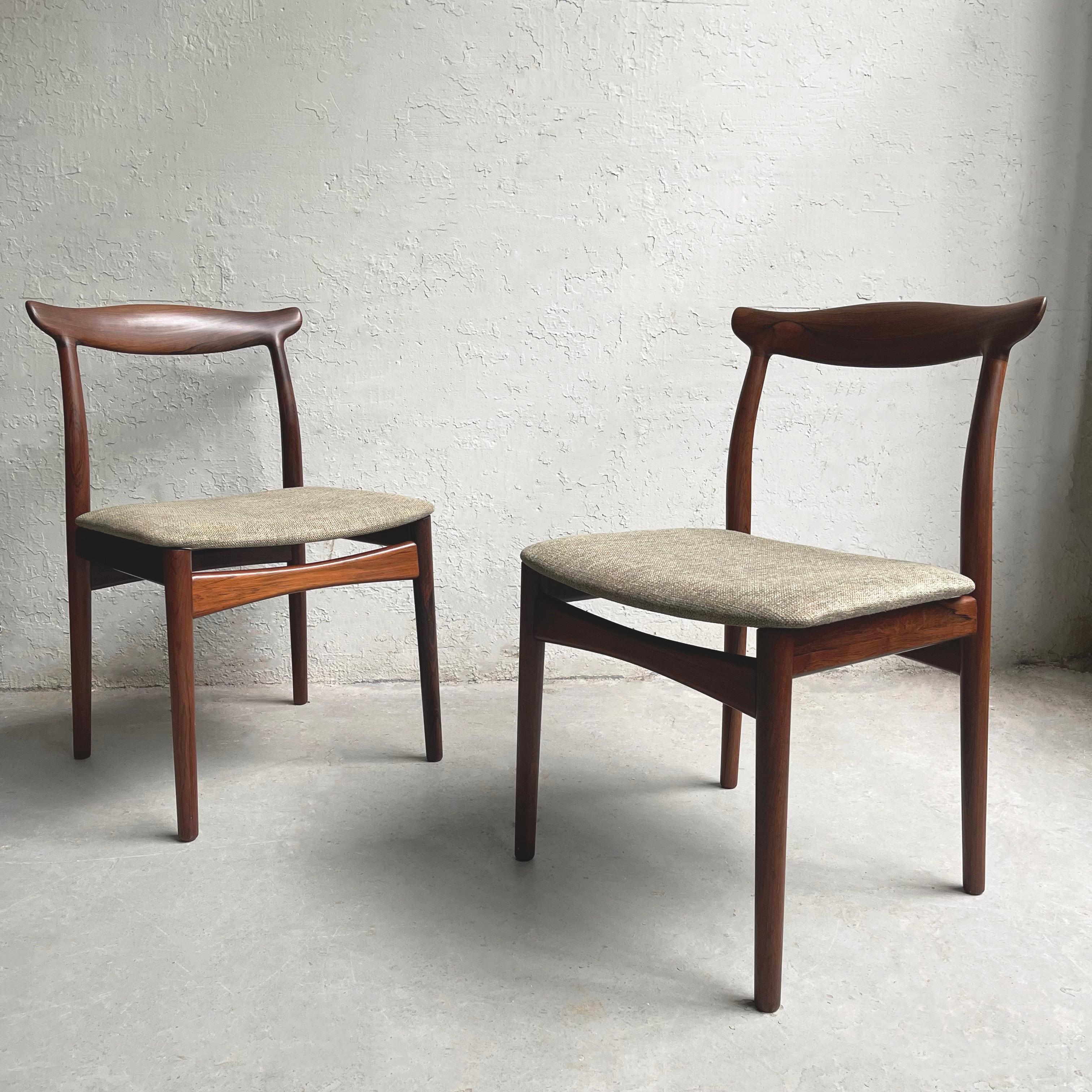 20th Century Eric Wørts Model 112 Rosewood Cow Horn Chairs For Sale