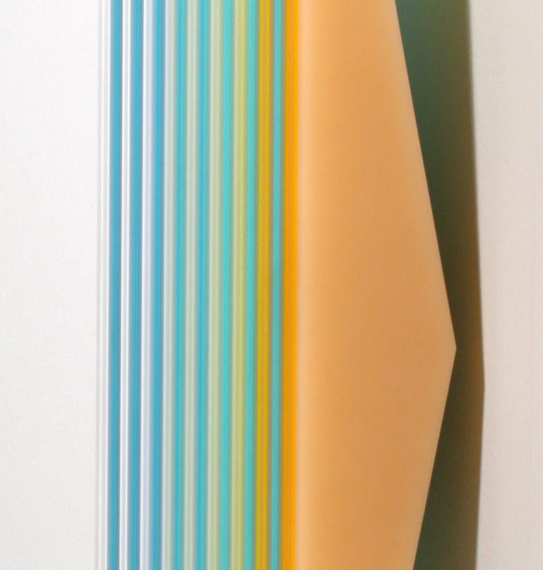 90 To Shore Yellow Right - Gray Abstract Sculpture by Eric Zammitt