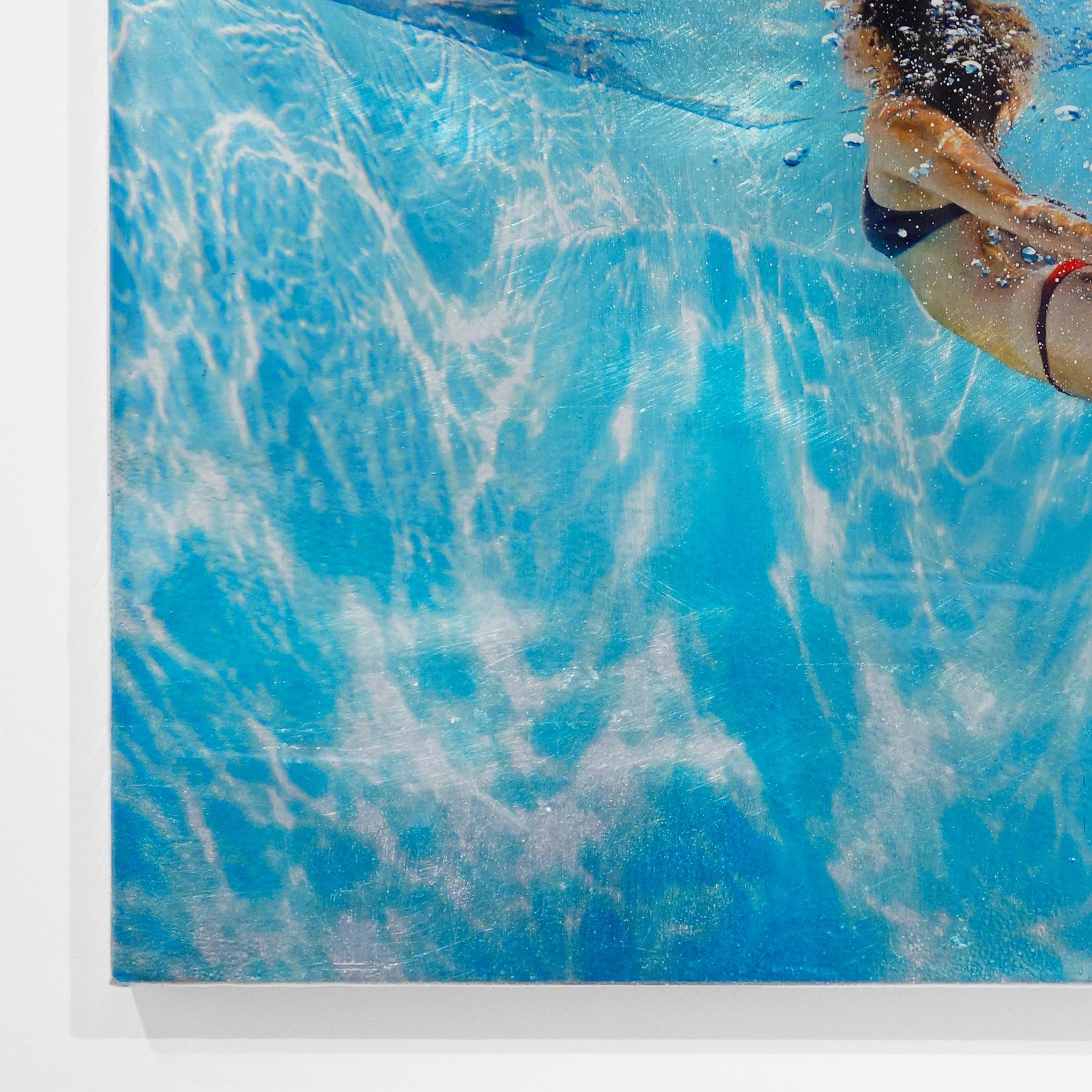 woman swimming underwater art