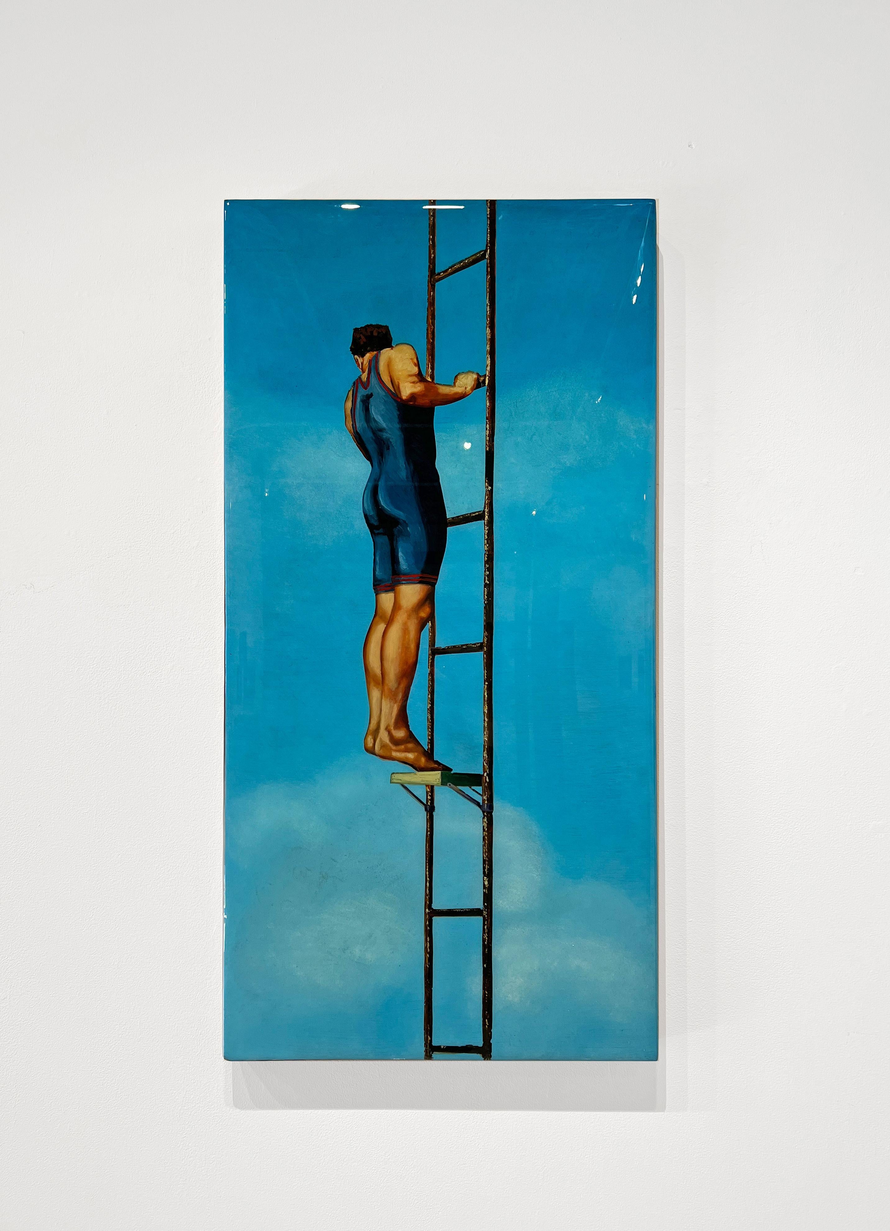 MAN RISING UP - Realismo contemporaneo / Uomo figurativo / Tecnica mista in resina - Mixed Media Art Contemporaneo di Eric Zener