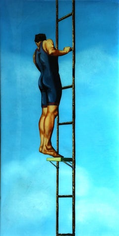 MAN RISING UP - Realismo contemporaneo / Uomo figurativo / Tecnica mista in resina