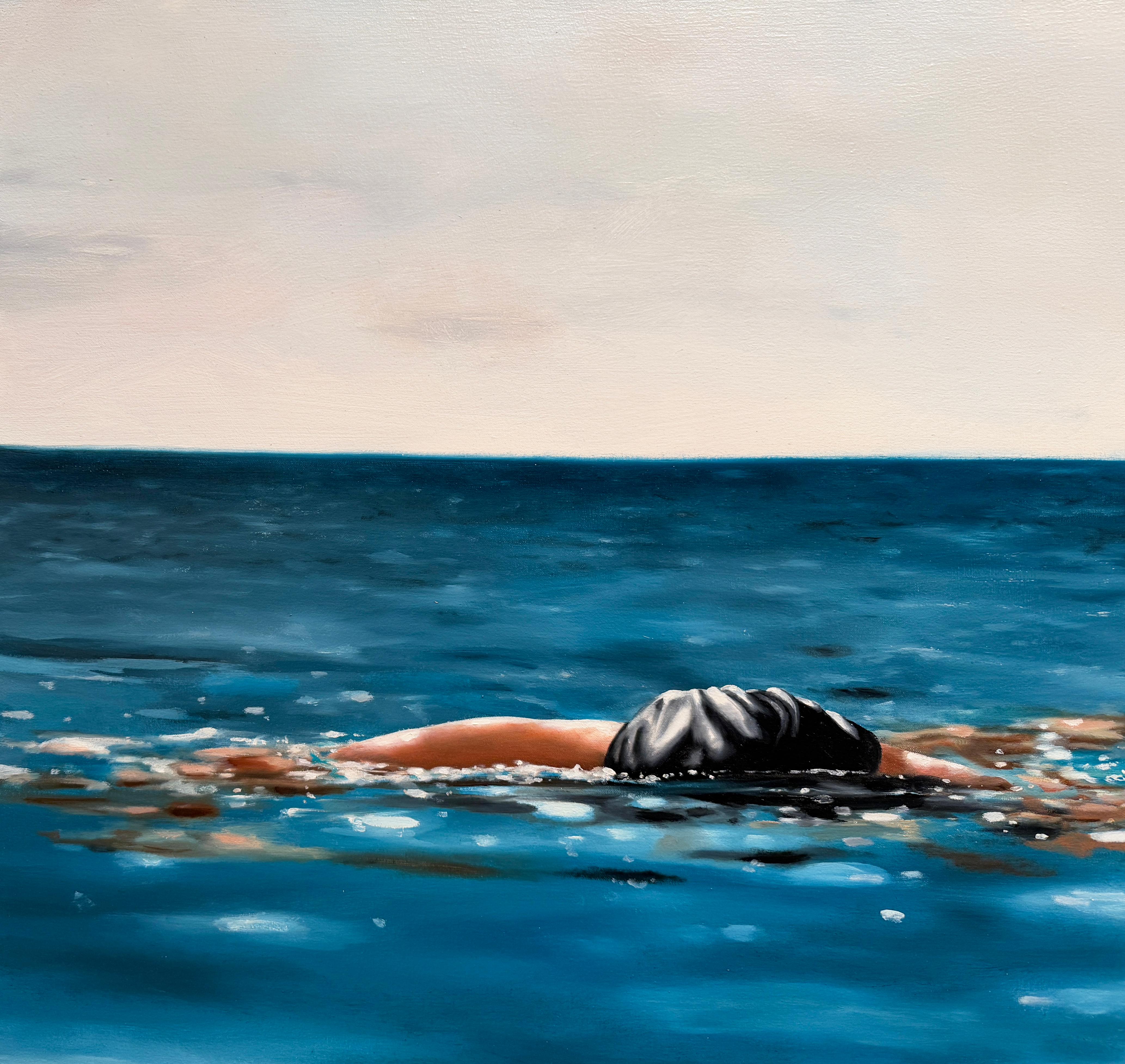 A BLENDING INTO - Realism / Figurative / Swimmer For Sale 1
