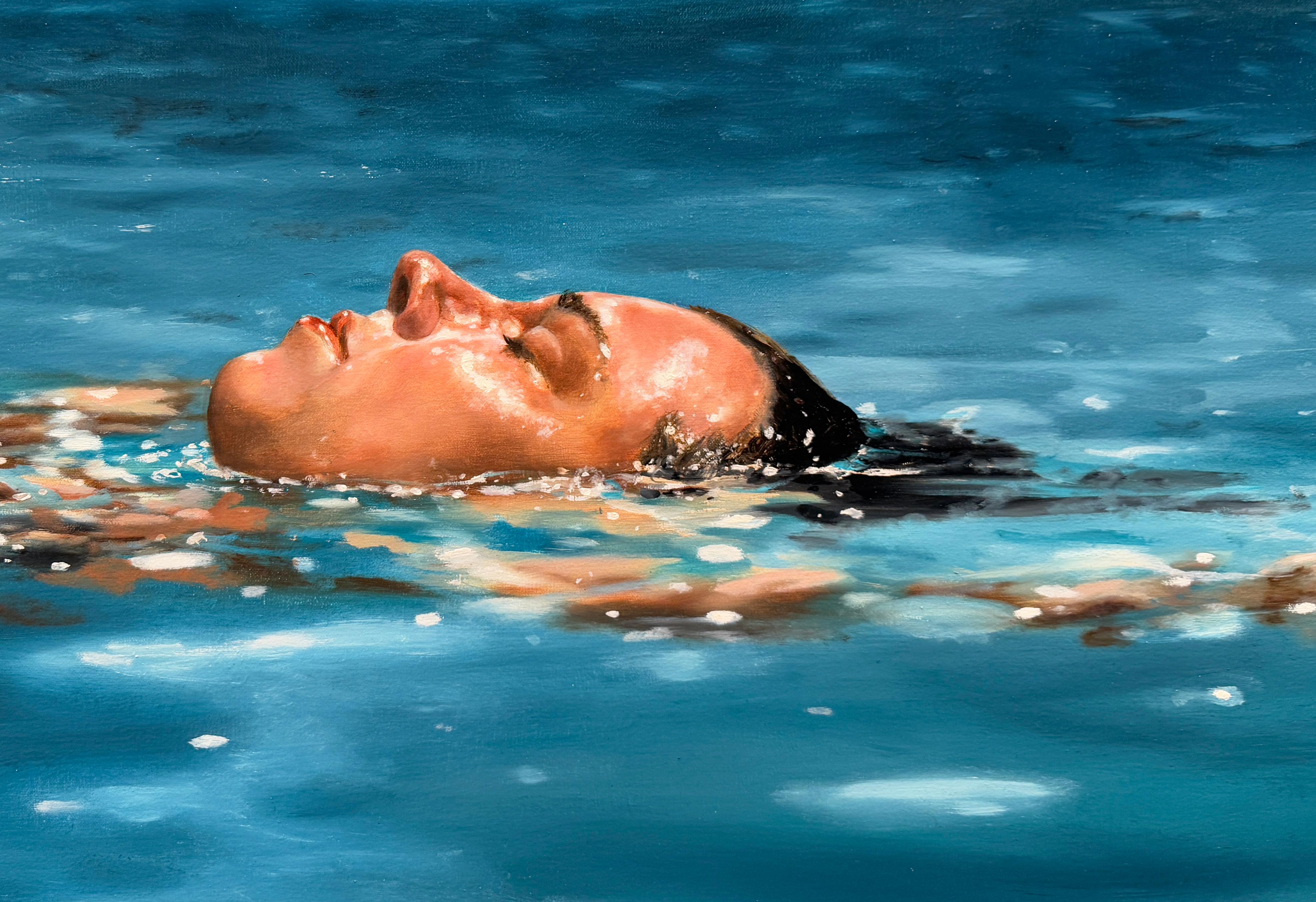 A BLENDING INTO - Realism / Figurative / Swimmer For Sale 3