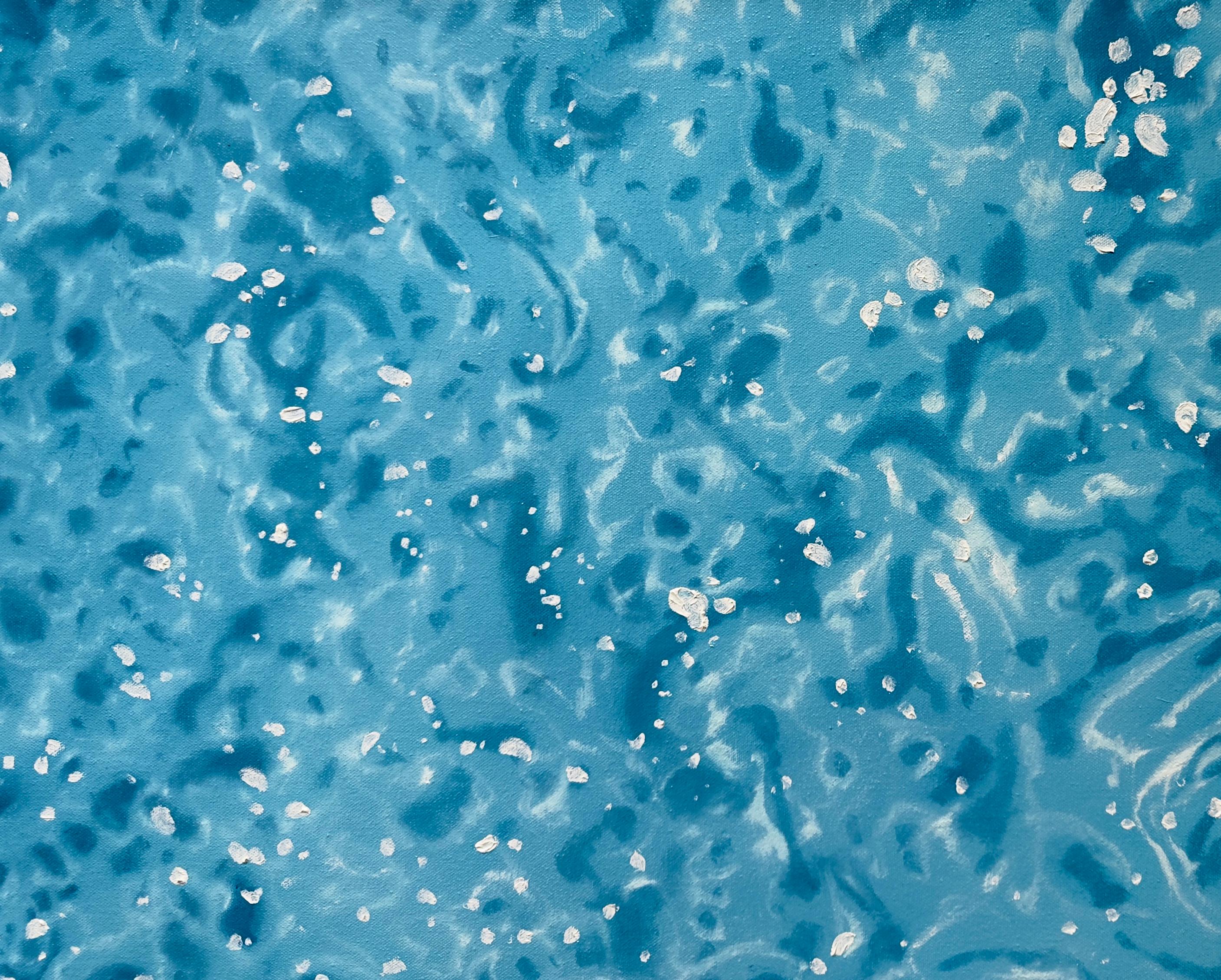 BLUE RIPPLE - Piscina / Realismo / Paesaggio acquatico / Astratto / Luce - Still-Life Painting Blu di Eric Zener