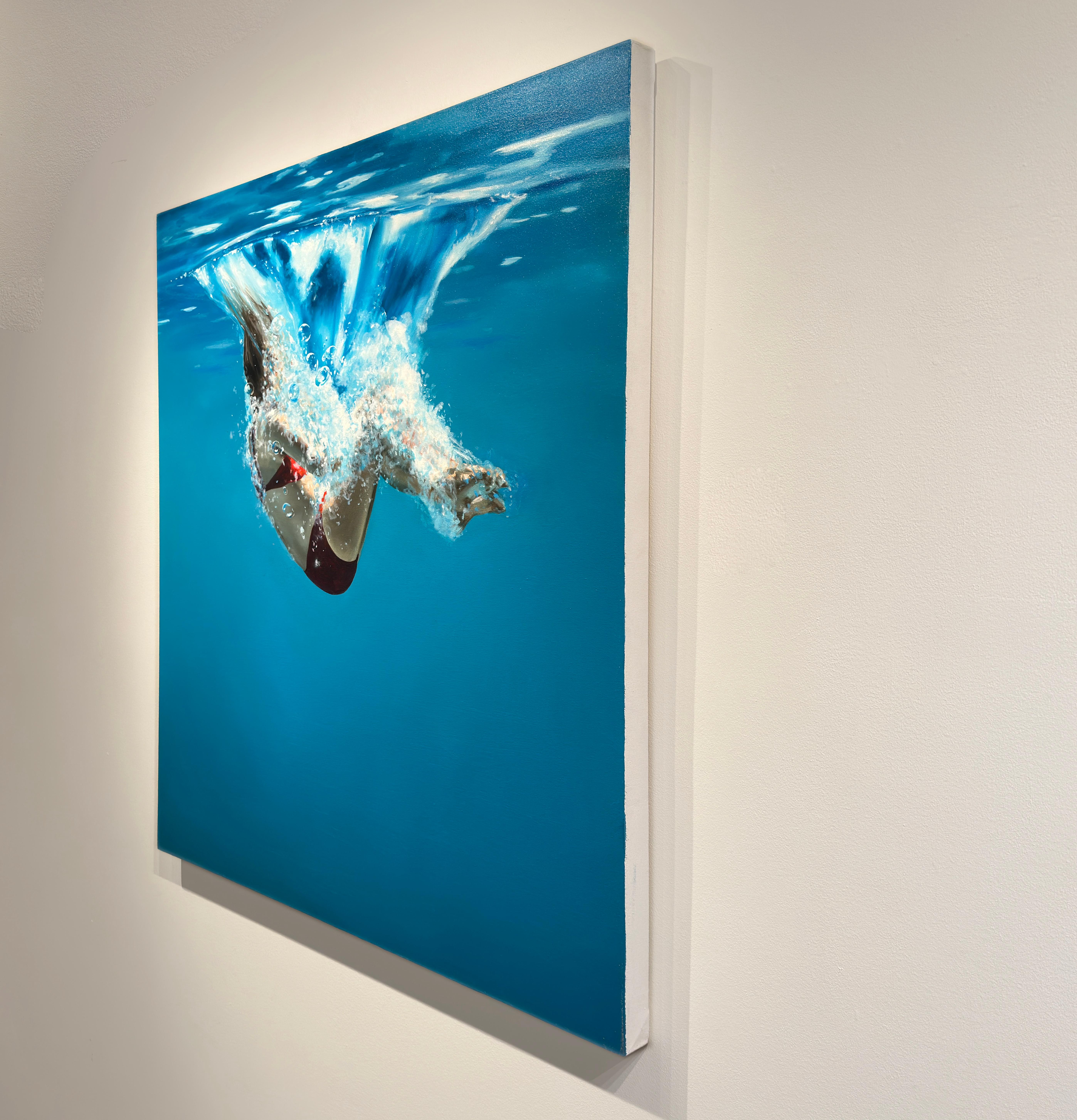 ENVELOP - Realismo figurativo contemporáneo / Nadador / Buceador / Agua - Painting Contemporáneo de Eric Zener