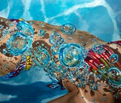 EPHEMERA I, Swimmer, Blue Water, Pool, Bubbles, Female Form