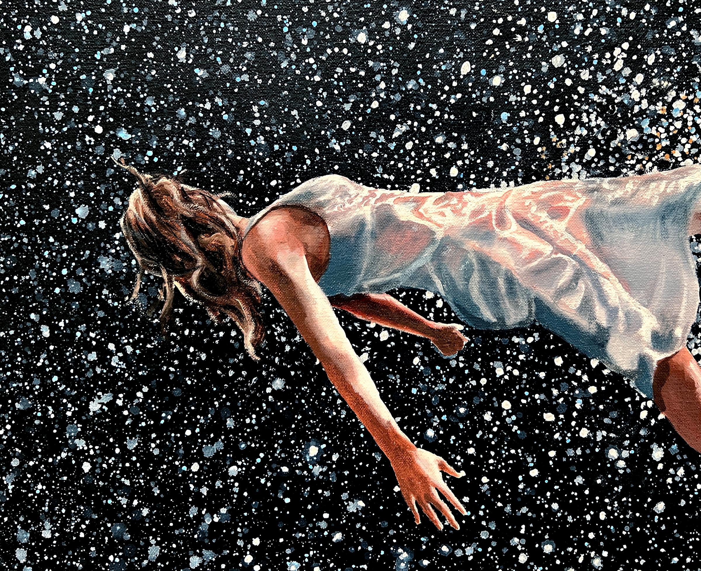 FLOATING BY - Contemporary Realism / Female Figurative / Dreamscape / Space For Sale 1