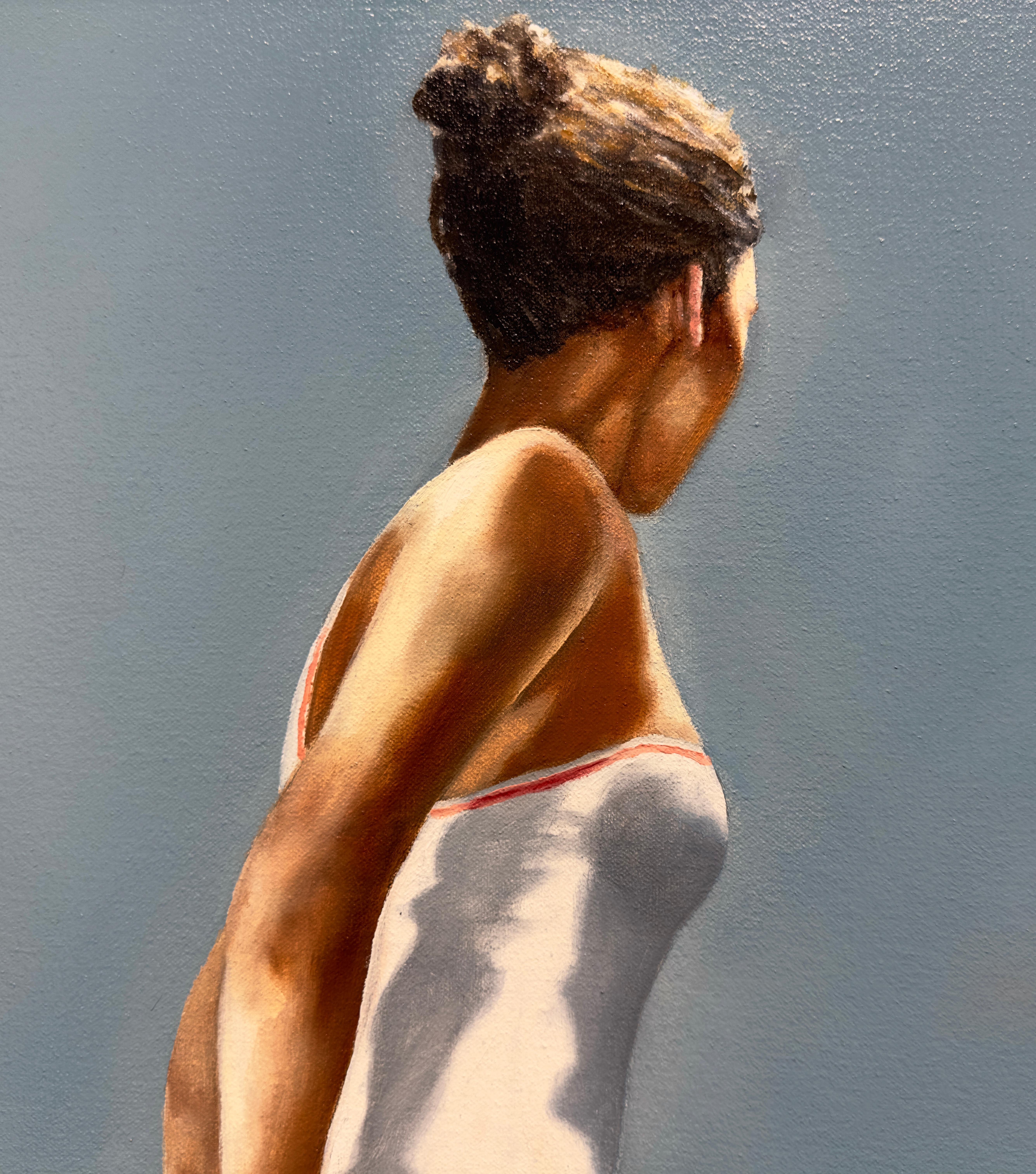 GRACE - Figurative Realism / Female Swimmer / Beach House / Contemporary For Sale 1