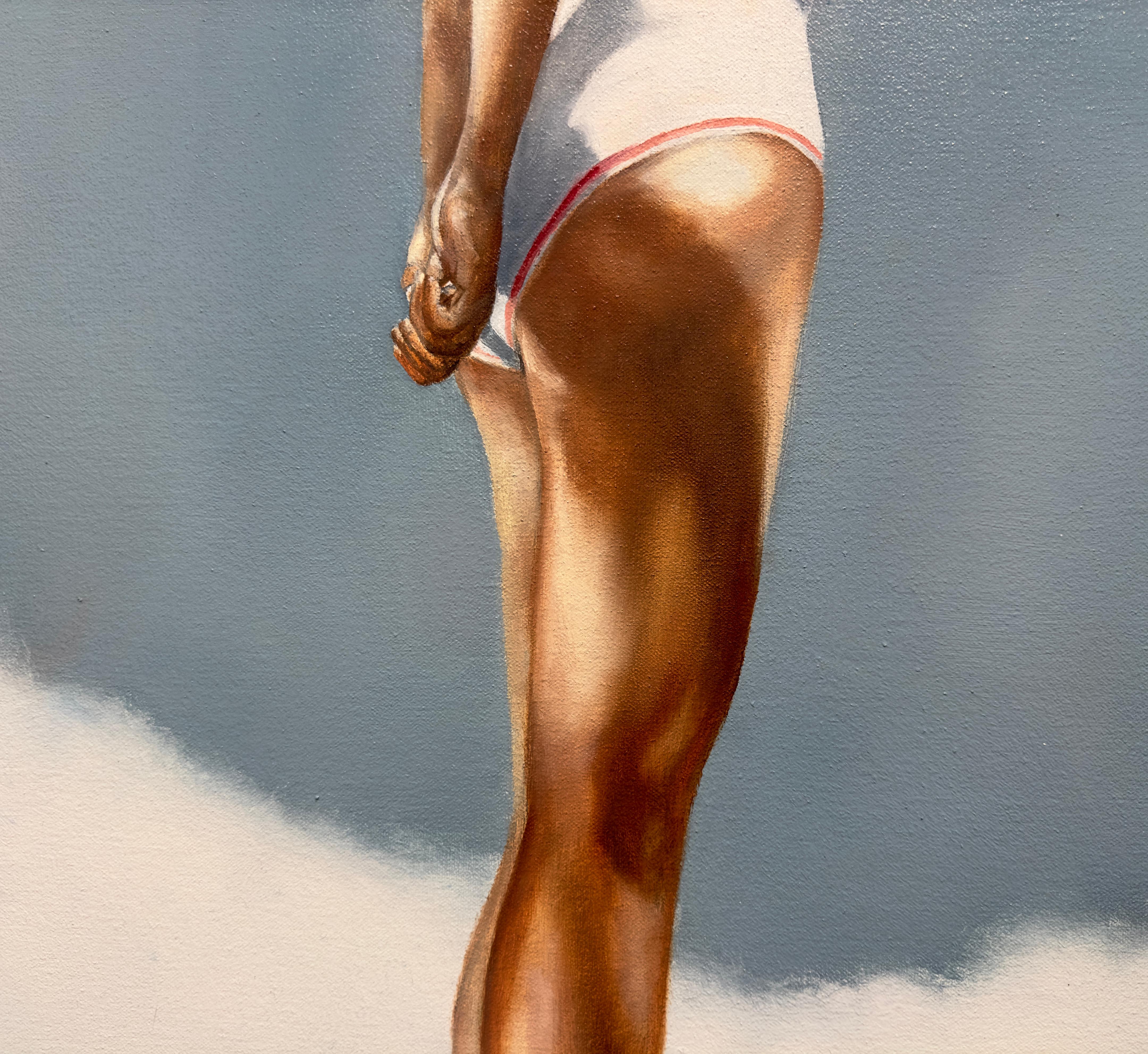 GRACE - Figurative Realism / Female Swimmer / Beach House / Contemporary For Sale 2