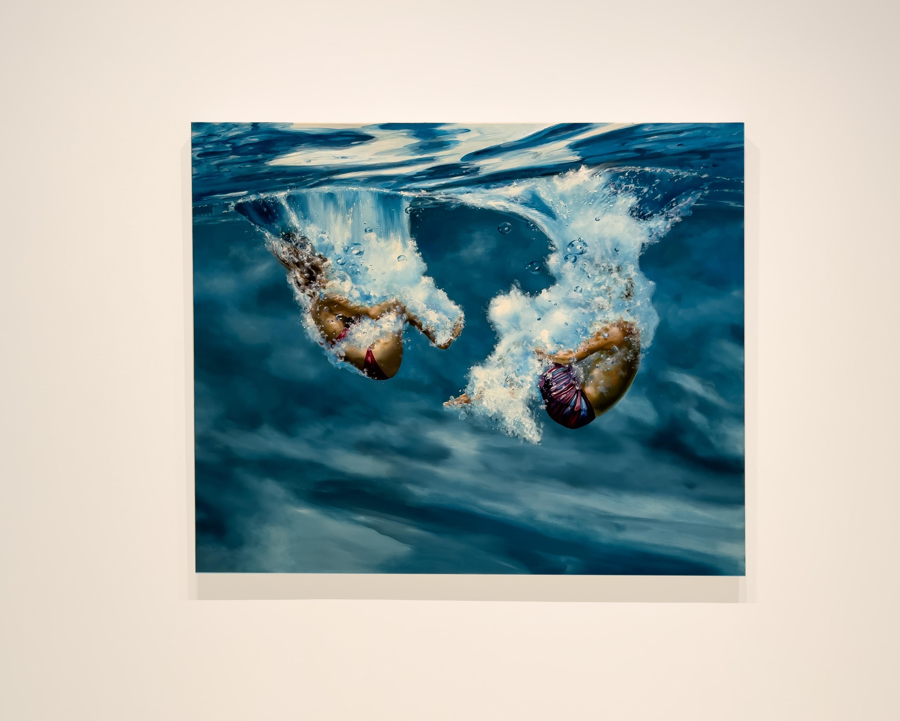 IMMERSION - Contemporary / Figurative / Water Scene / Swimmers - Painting by Eric Zener