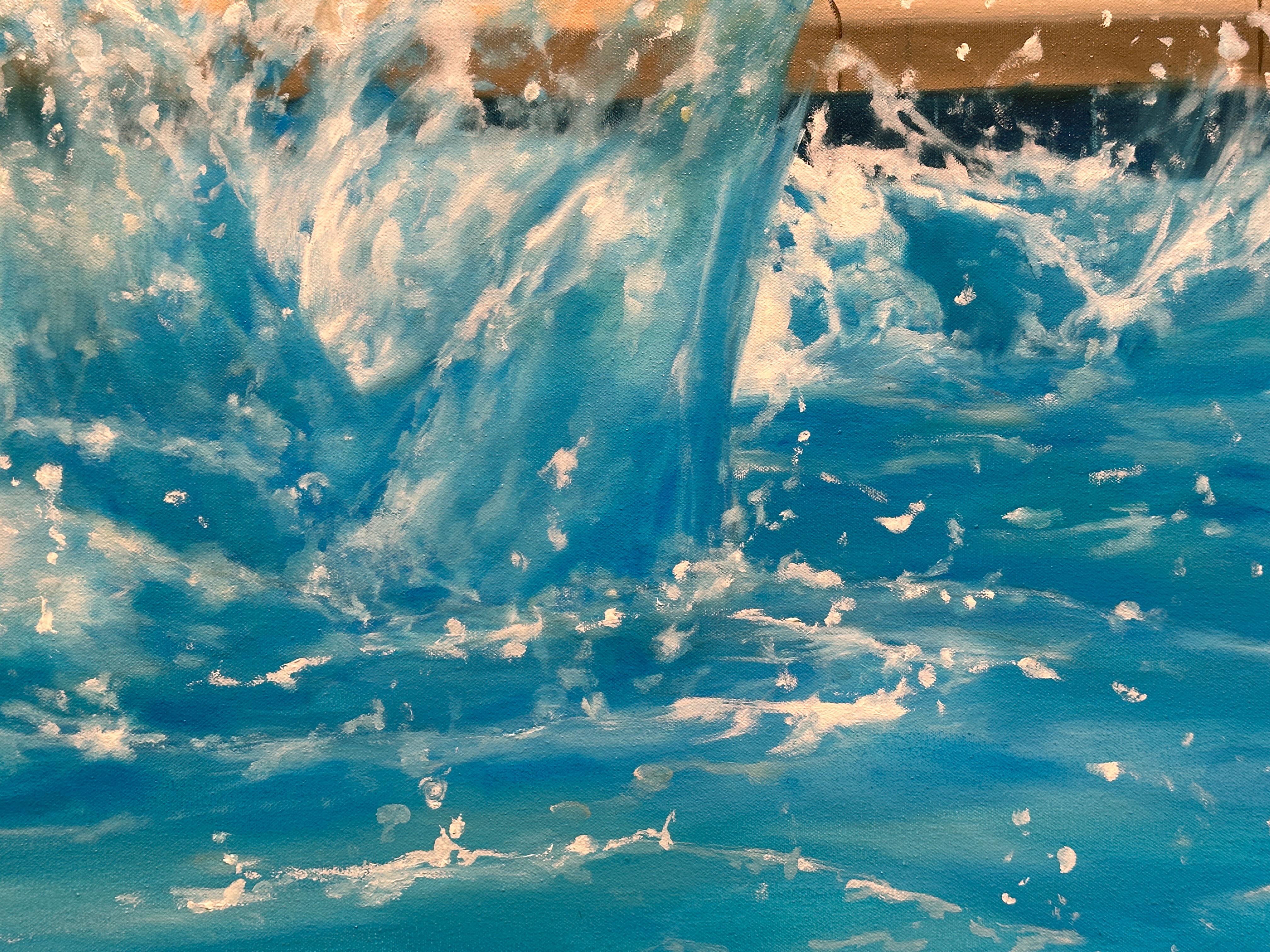 MONTECITO MORNING - Contemporary Realism / Pool Water Scene / California Vibe For Sale 2
