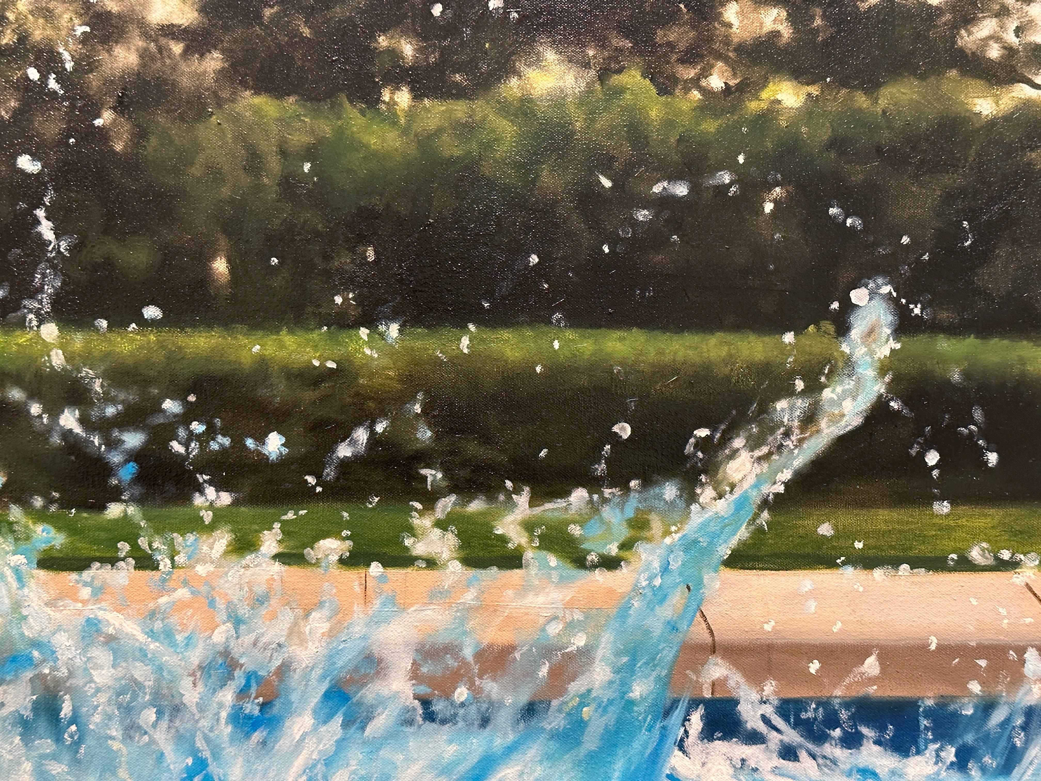 MONTECITO MORNING - Contemporary Realism / Pool Water Scene / California Vibe For Sale 3