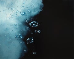 NIGHT RISE, Black and Blue, Bubbles Rising in Water, Deep Ocean