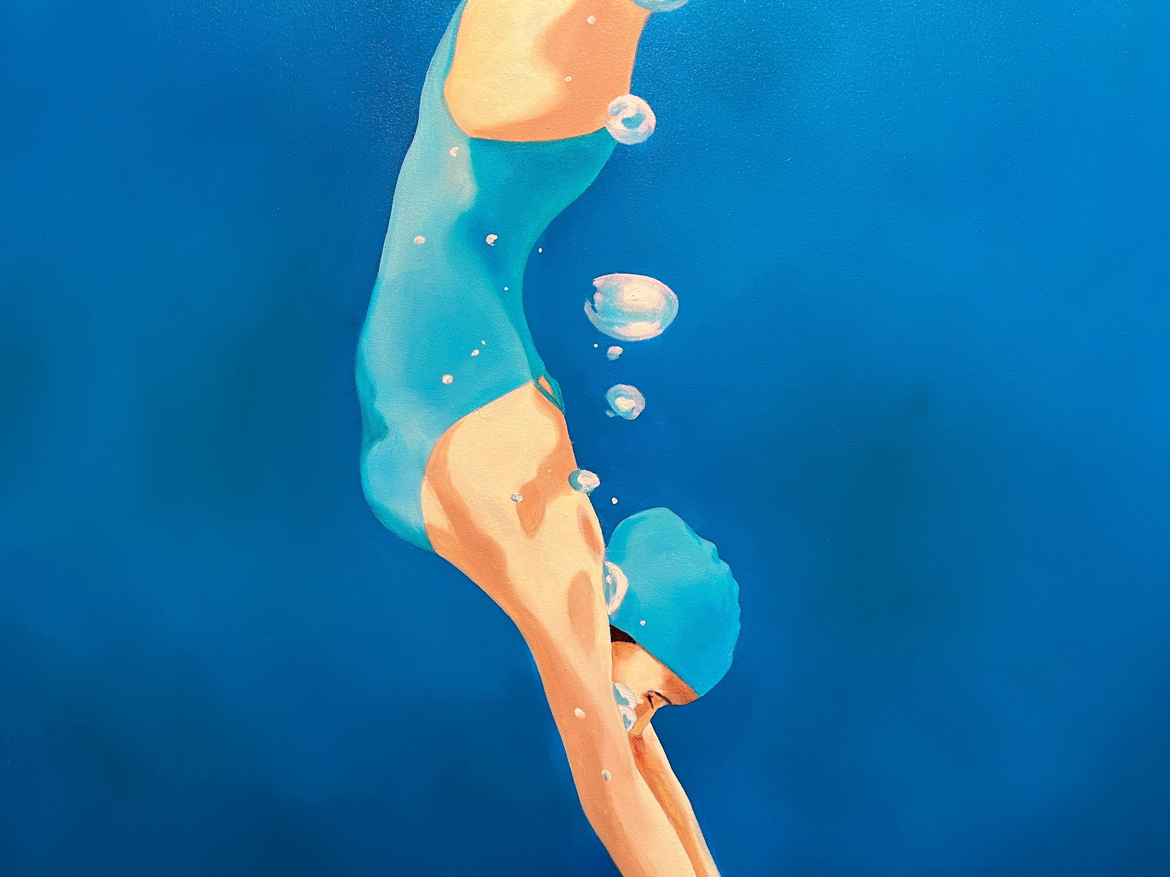 EL BUCEO - Arte Pop Figurativo Contemporáneo / Nadador de playa 1